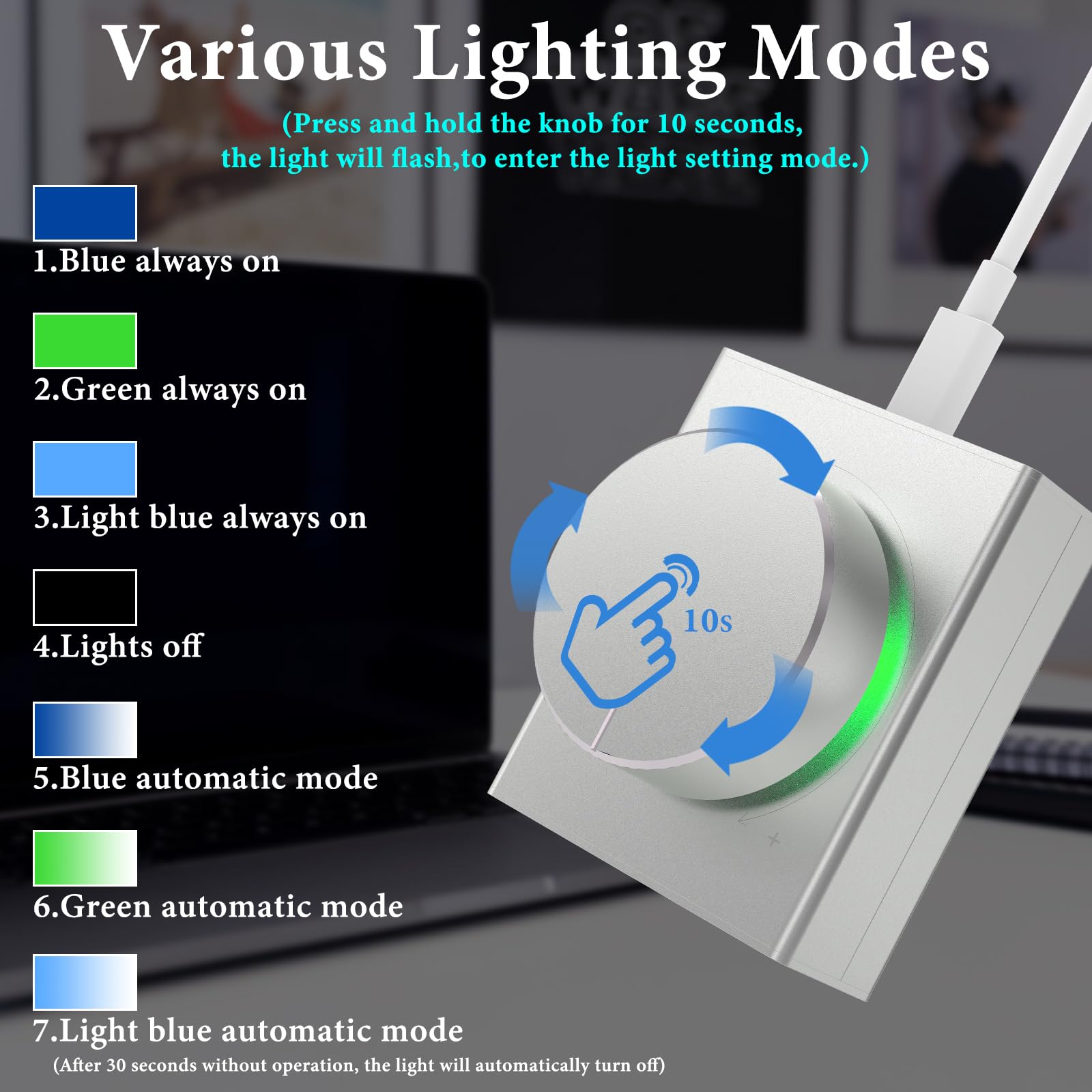 Geekria Volume Adjustment Knob With Rotate Volume Adjustment & One Key Mute Function, Pc/Phone Audio Remote Volume Control Adapt
