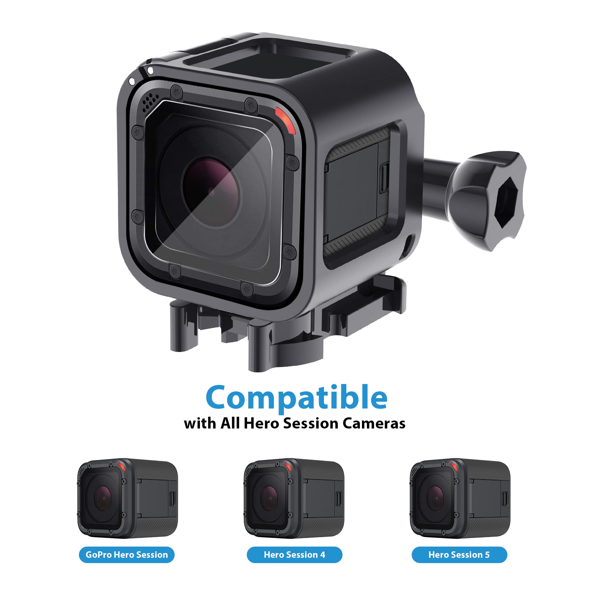 Frame Mount Housing Case For Gopro Hero 5 Session, Hero 4 Session, Upgrade Protective Housing Frame Shell Mount Holder With Buck