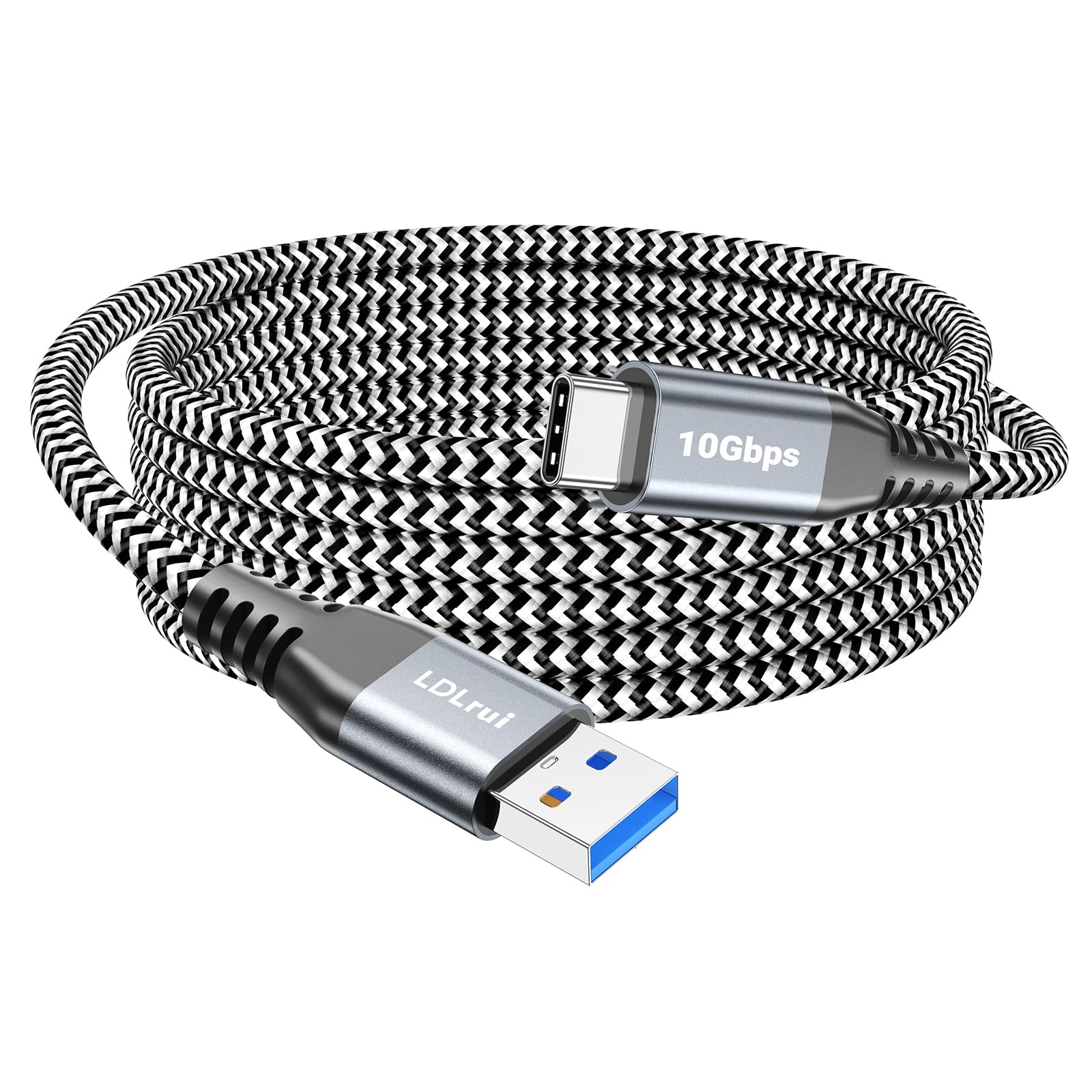 10Ft Usb C Cable 10Gbps Data Transfer, Braided Type C Fast Charging Usb 3.2 Gen 2 To Usb C Charger Cord For Oculus Quest 2, Iphone 16/15 Pro, Samsung Galaxy S23/S22/S21/S20, Moto G9, Pixel 8/7, Webcam