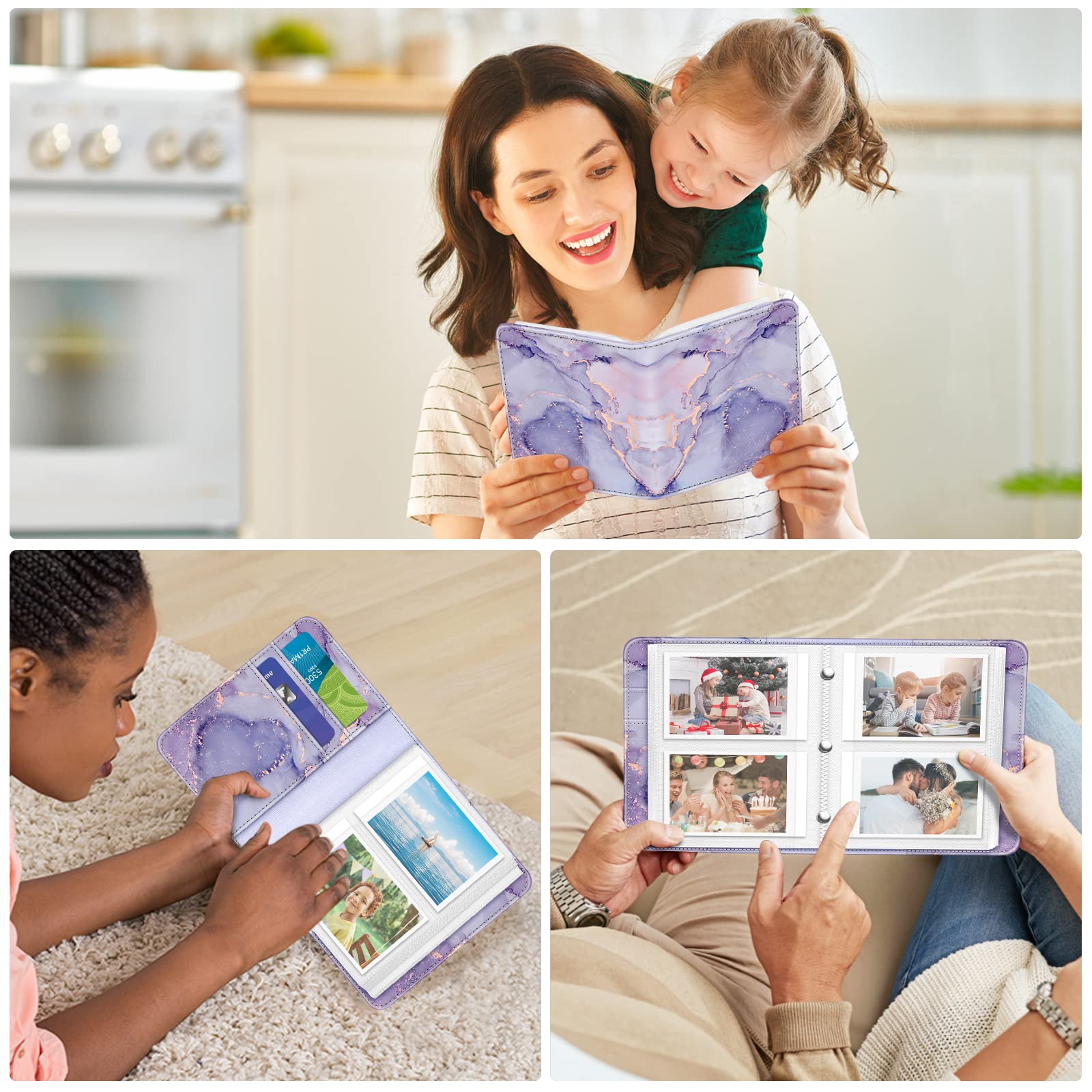 Fintie Small Photo Album For 2X3 Inch Film   104 Pockets Albums For Fujifilm Instax Mini 12/11/99/40/7+/Evo Instant Camera/Insta