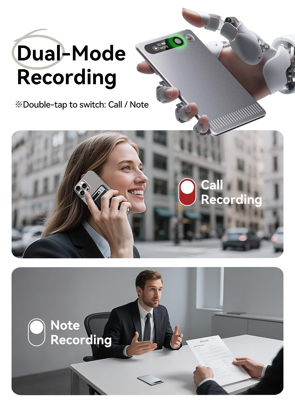 Ai Voice Recorder With App Control, Advanced Ai Technology For Transcription & Summarization, 64Gb Memory, Magnetic Case, Suppor