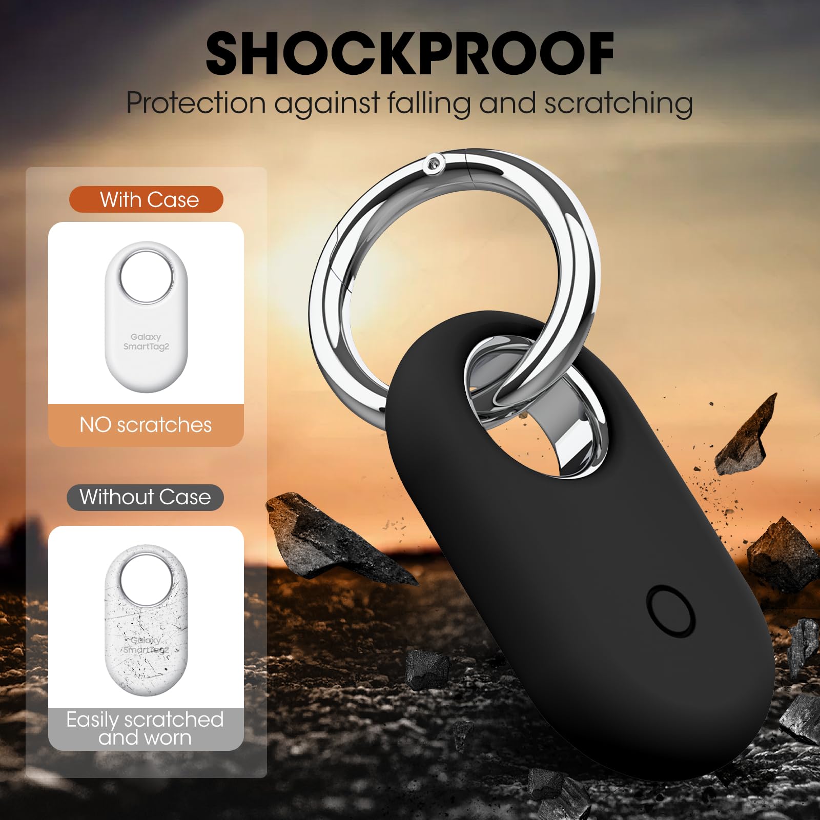 4 Pack Smarttag2 Holder Compatible With Samsung Galaxy Smarttag2, Soft Silicone Case All Round Protection Against Scratch And Dr