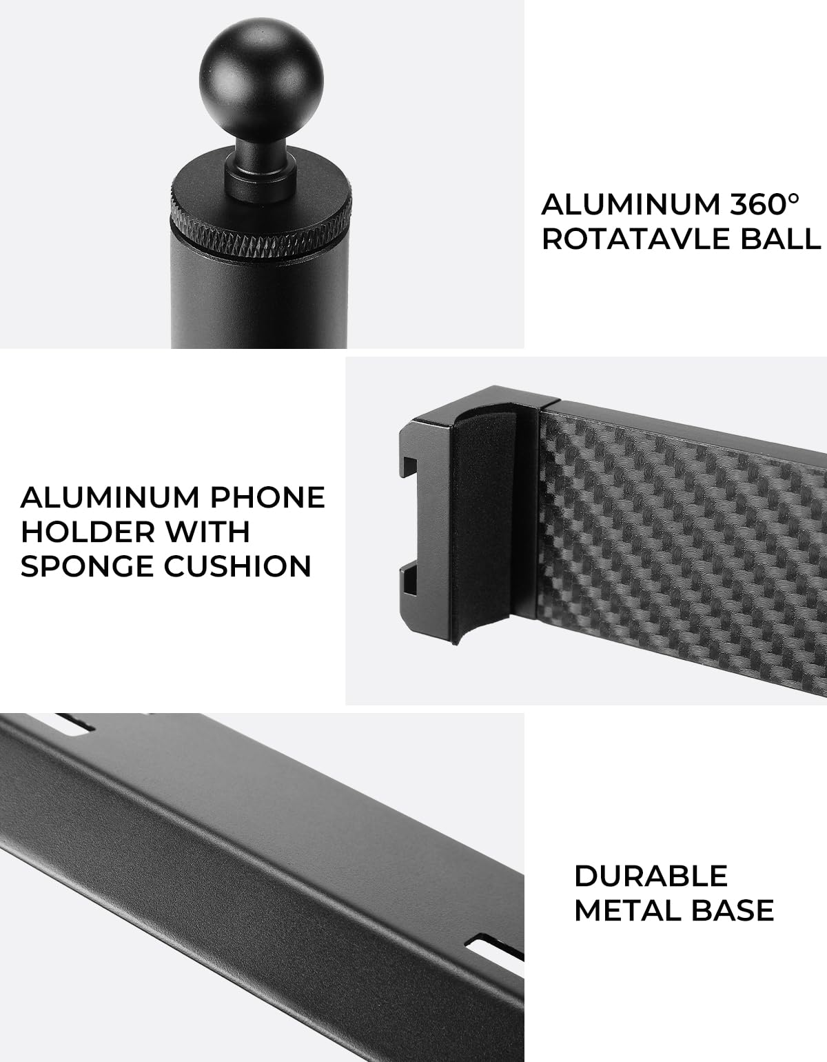 Joytutus Aluminum Phone Holder Dash Mount Compatible With Ford F150 2021 2022 2023 2024 F-150, Cell Phone Holder Dash Mount For