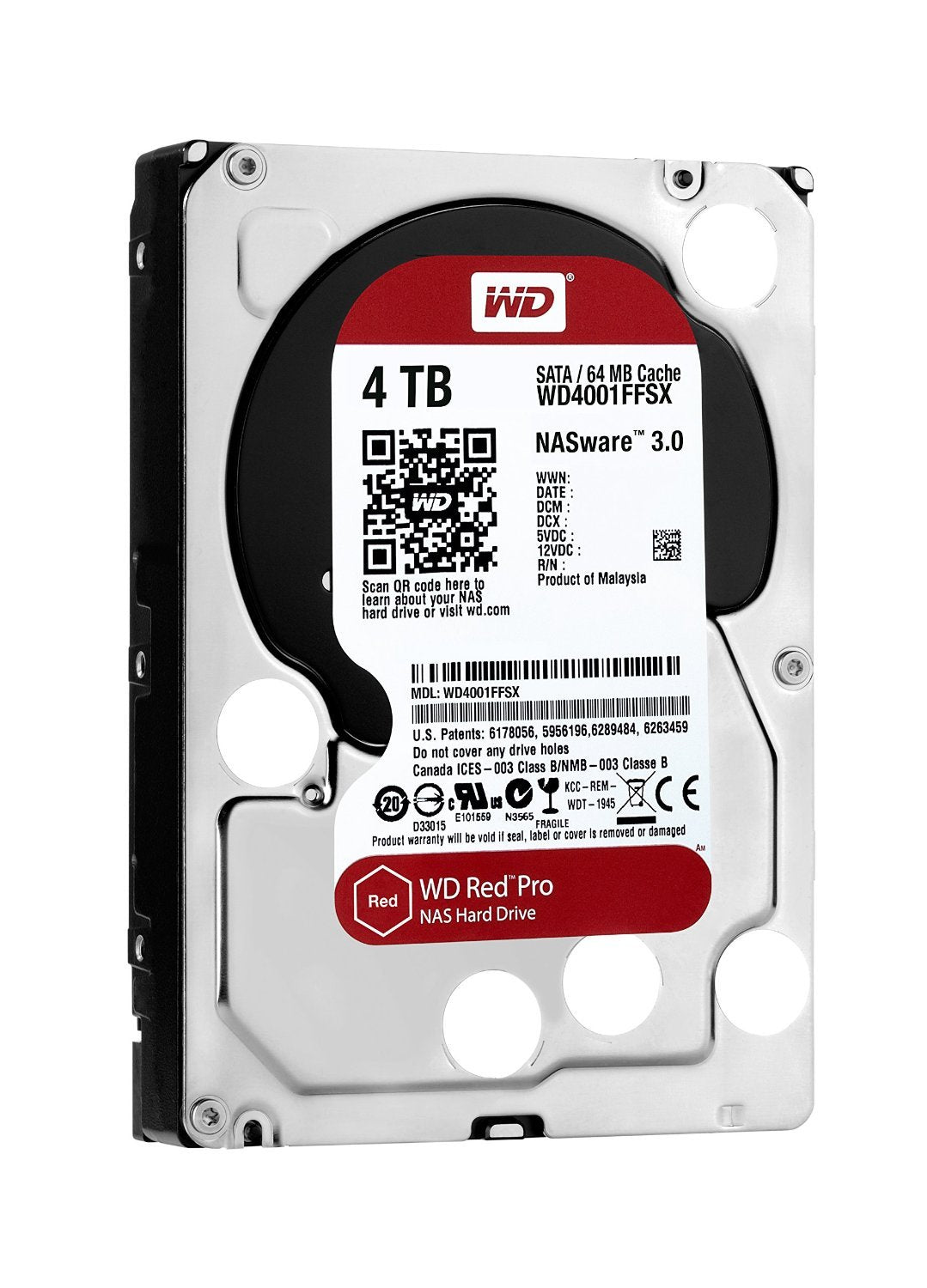 Wd Red Pro 4Tb Nas Hard Disk Drive - 7200 Rpm Sata 6 Gb/S 64Mb Cache 3.5 Inch - Wd4001Ffsx