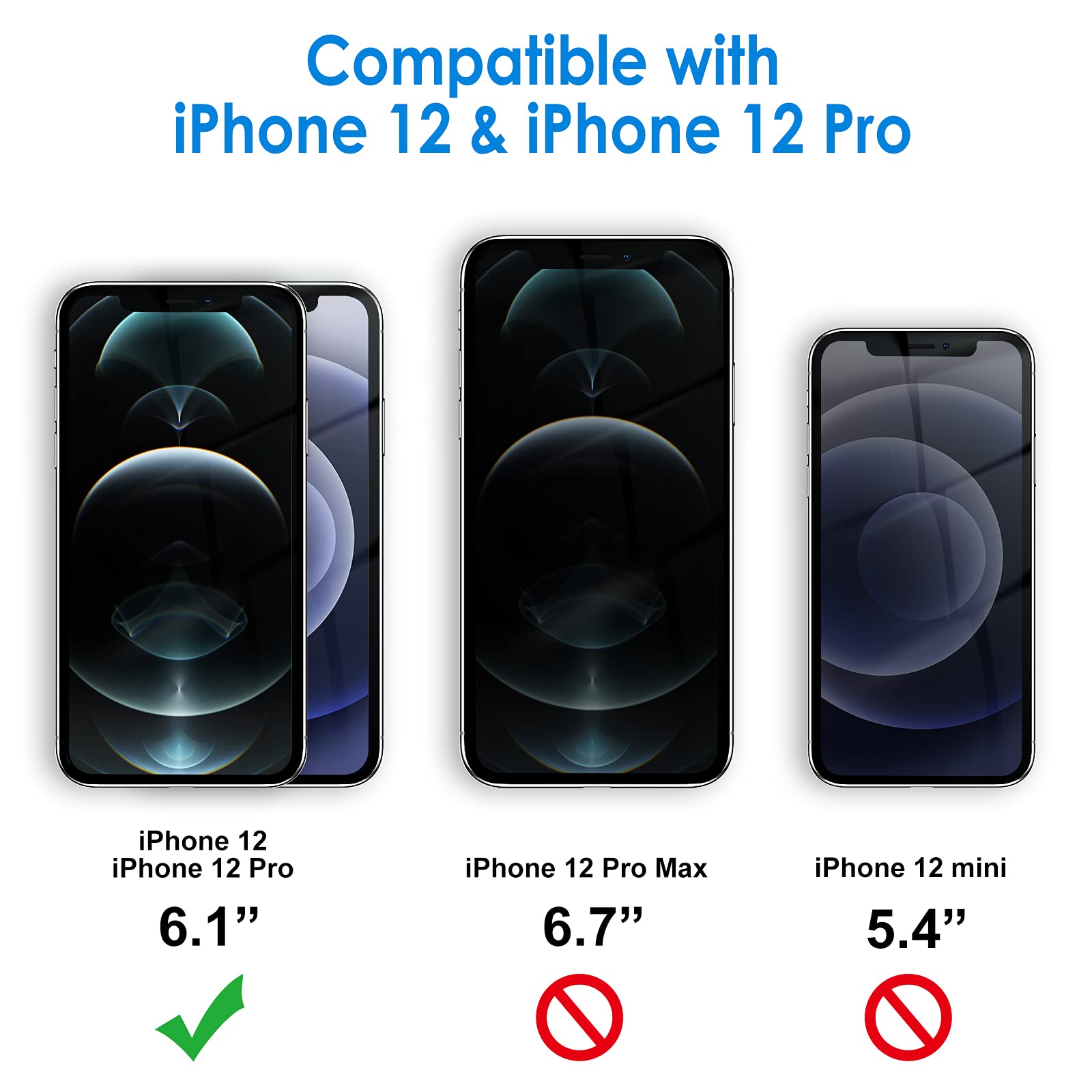 Jetech Screen Protector Compatible With Iphone 12/12 Pro 6.1 Inch, Tempered Glass Film With Easy Installation Tool, 2 Pack