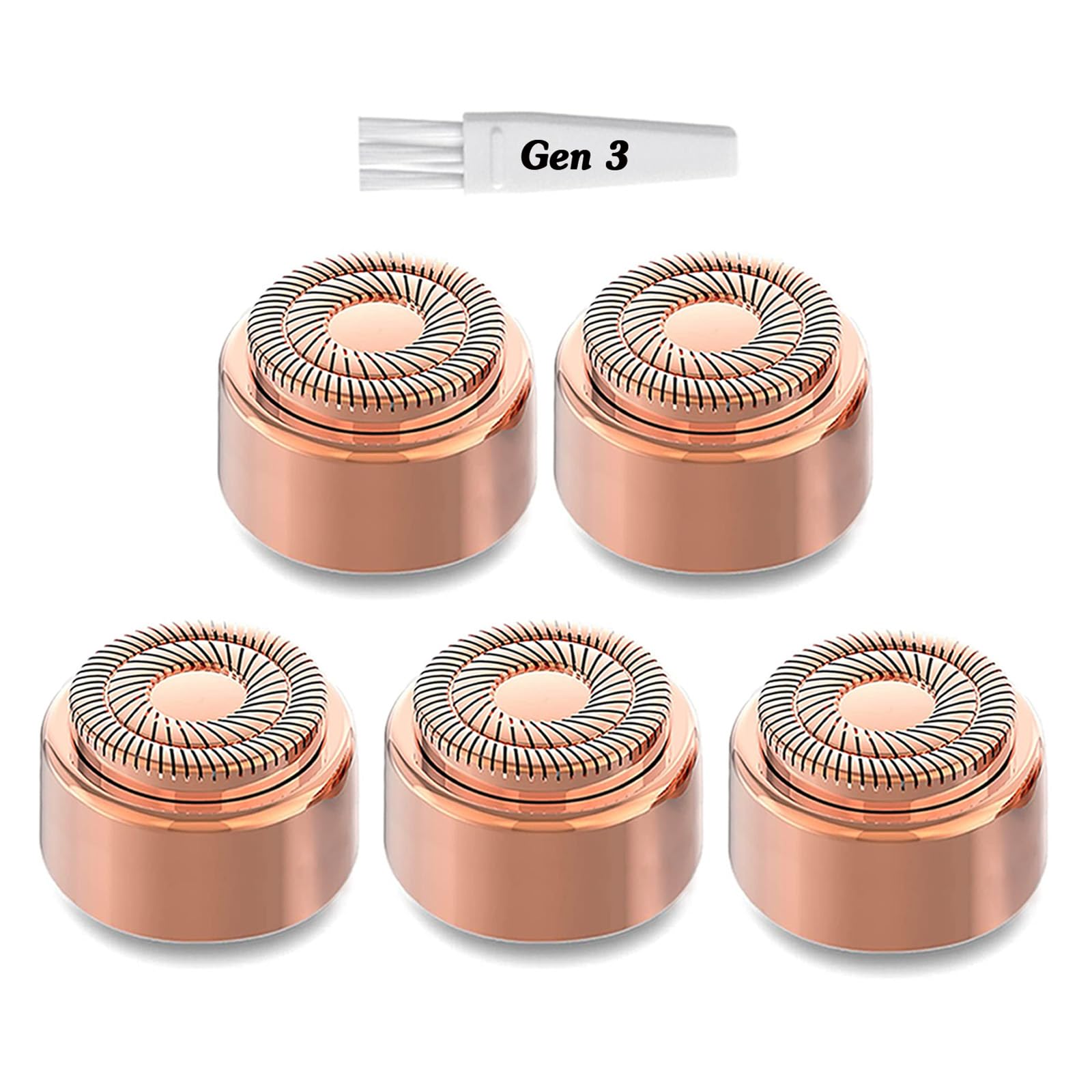 Gen 3 Replacement Heads For New Flawless Facial Hair Remover, Double Ring Floating Head For Flawless Generation 3 Shaver, 5 Coun
