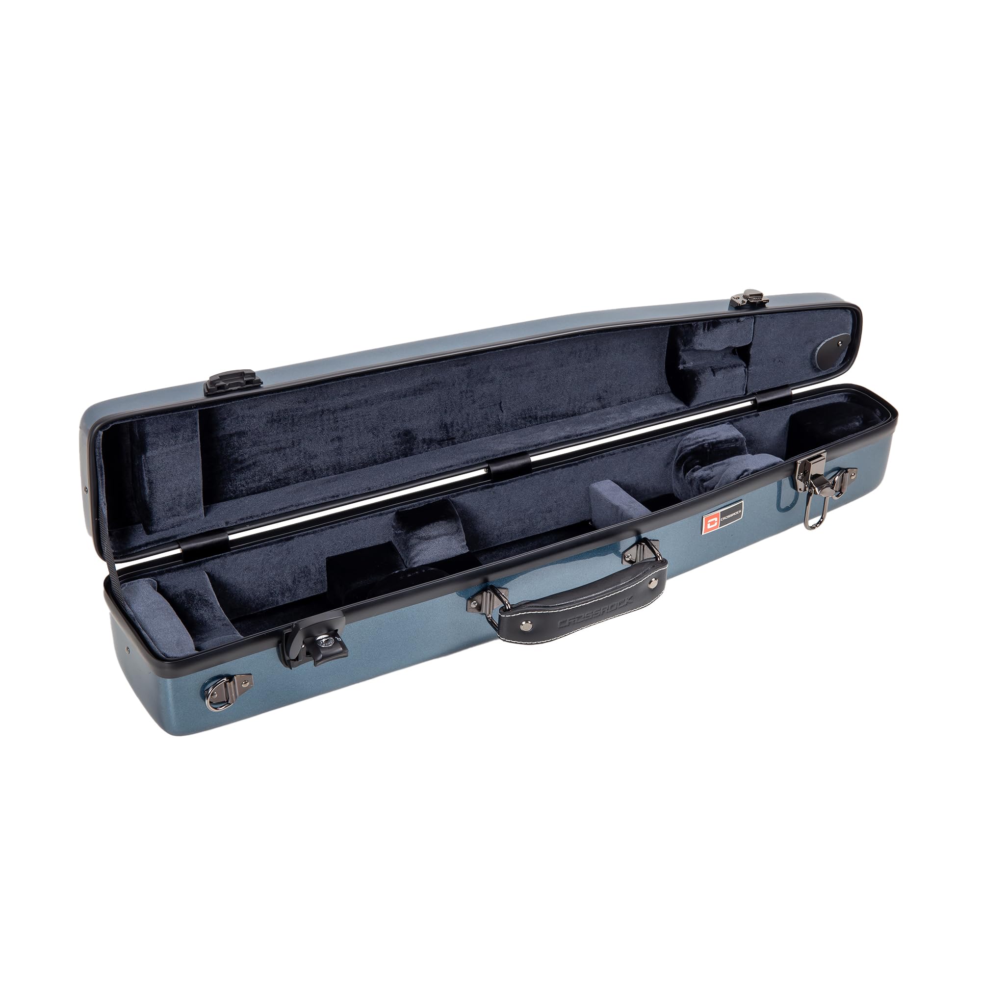 Crossrock Pro Grade Straight Soprano Saxophone Case | Sapphire Blue Gloss, Tsa Lock, Elite Protection, Detachable Backpack Strap