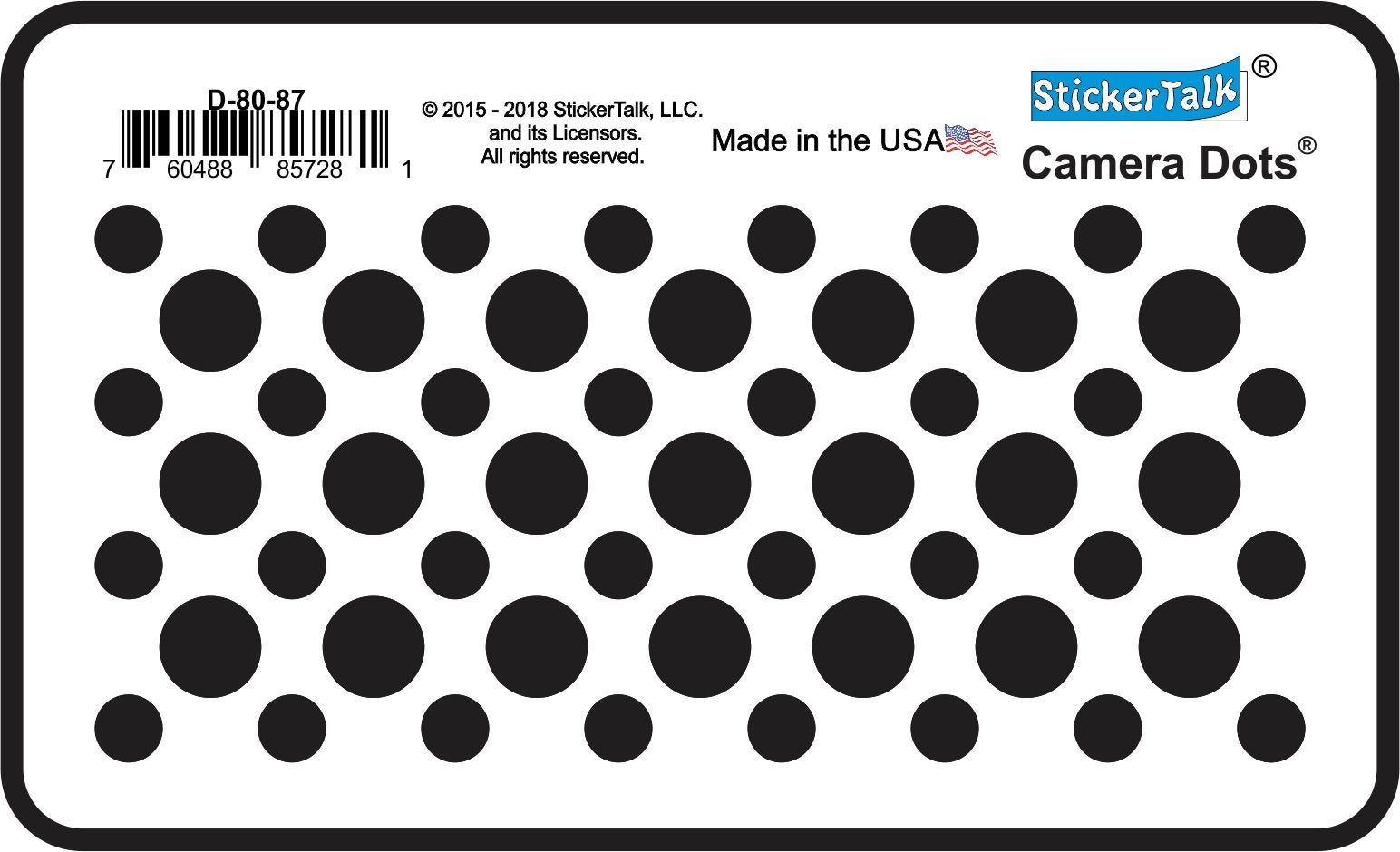 Stickertalk Original Camera Dots Webcam Covers, 1 Sheet Of 32 Stickers At 0.25 Inches Diameter, 21 Stickers At 0.375 Inches Diam