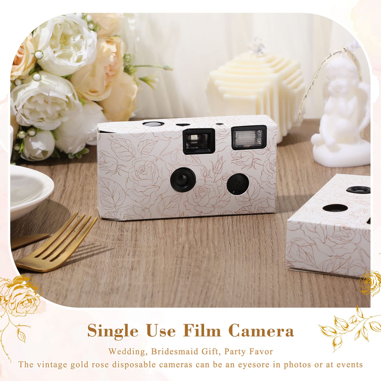 5 Pcs Disposable Camera For Wedding Bulk, Color Film Single Use Camera Bulk With Flash 34 Mm Disposable Cameras One Time Camera