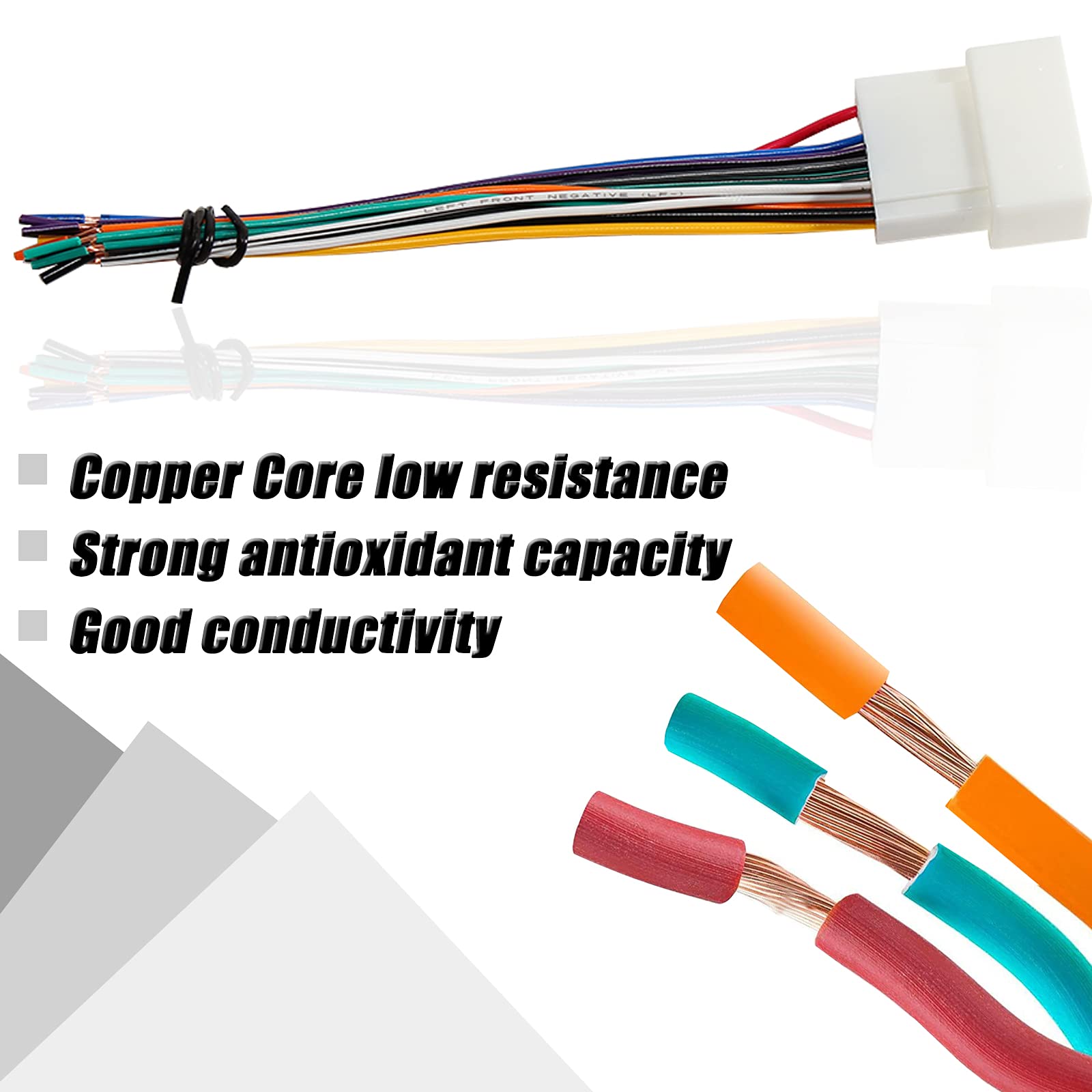 Red Wolf Car Radio Wiring Harness For Mitsubishi 2009 2019 Lancer, 2008 Mitsubishi Lancer Gts, 2012 2019 Outlander Sport 20 Pin Stereo Wire Install Aftermarket Cd Player Receiver Head Unit