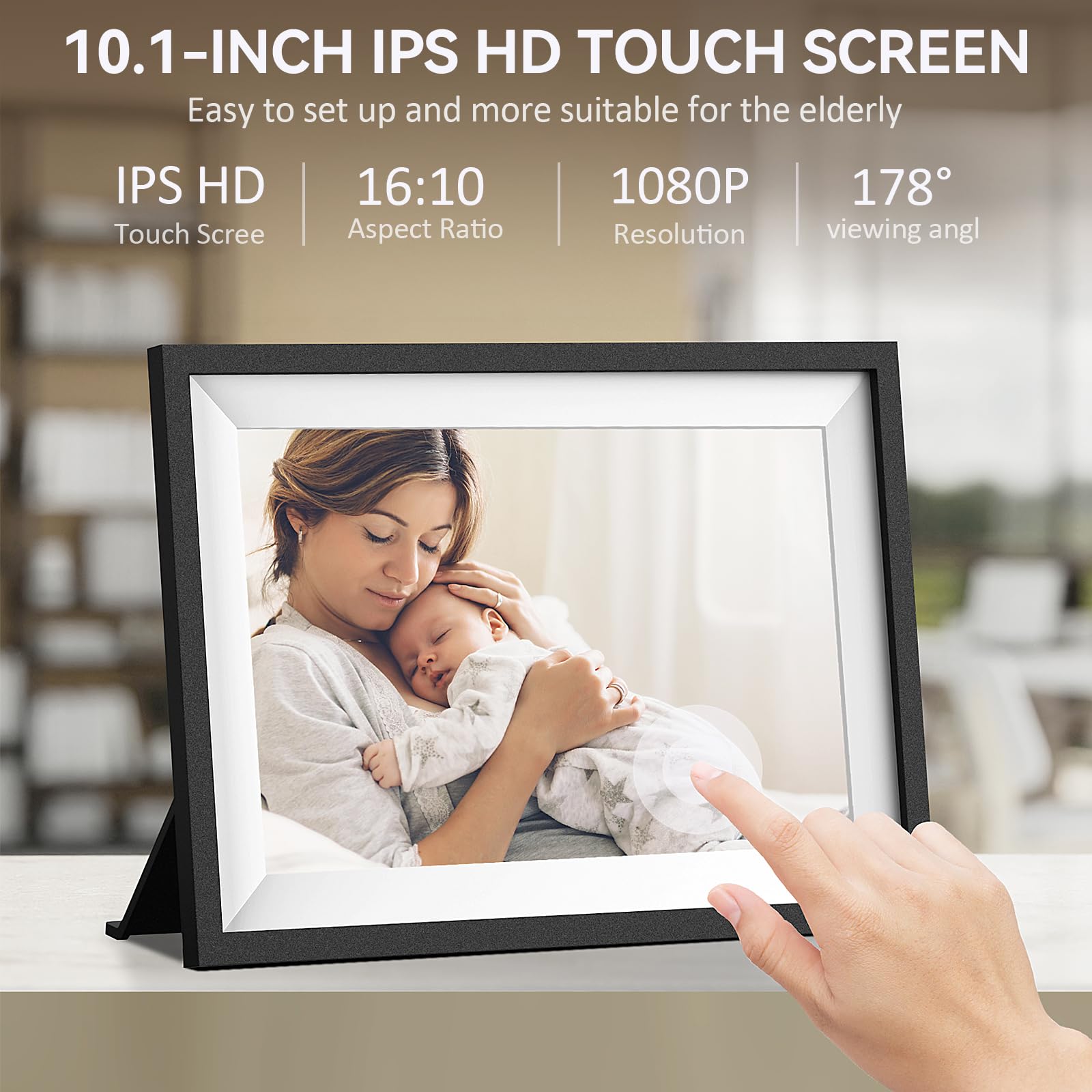 Uhale Digital Picture Frame Wifi With App 10.1 Inch Ips Hd Touch Screen Loop Smart Digital Photo Frame Load Electronic Picture F
