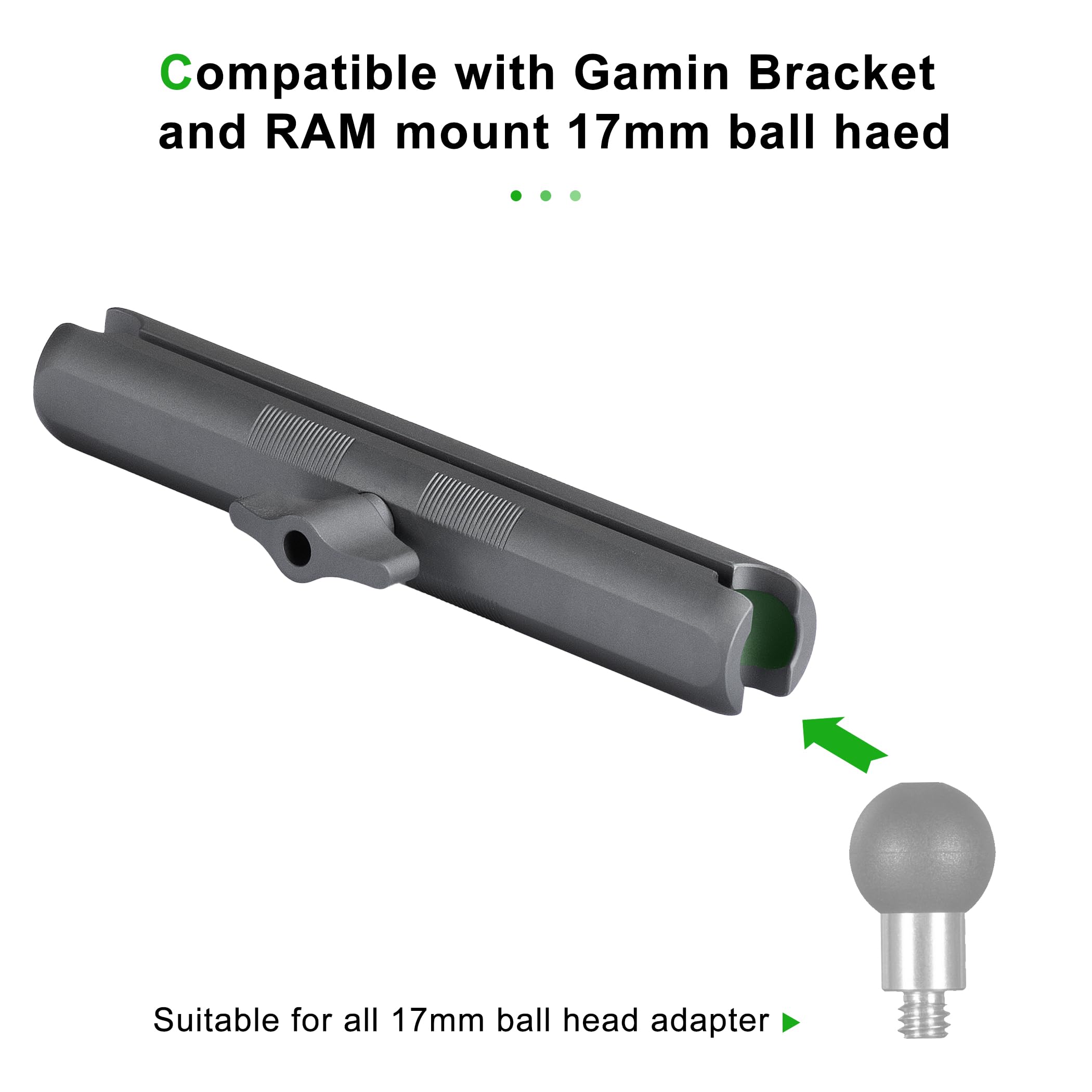 Fanaue Aluminum 17Mm Ball Head Double Socket Arm Only Supports Connects Of 0.67'' Ball Head Adapter Compatible With Ram Mount 17