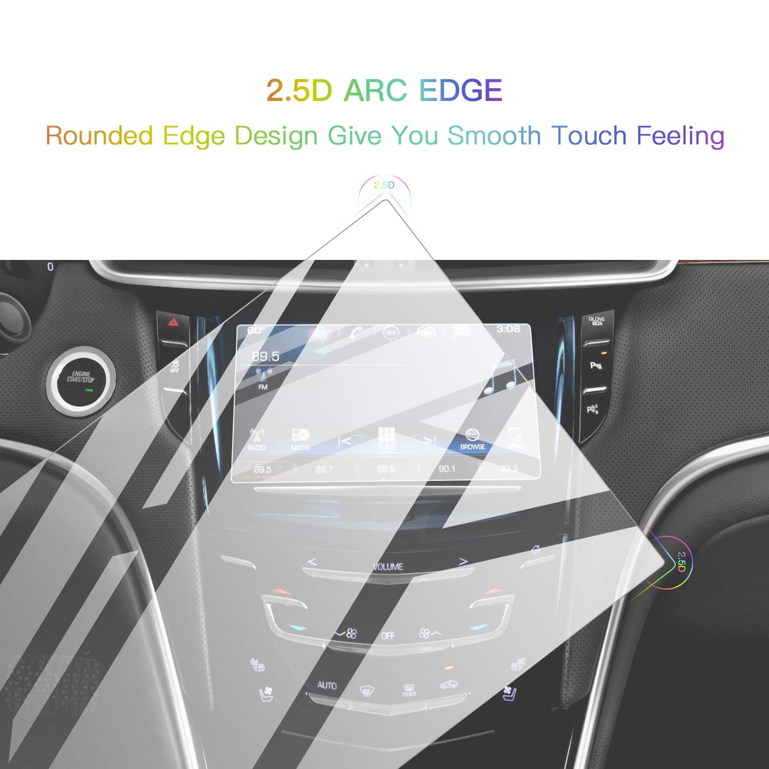 Sktu Screen Protector Foils For 2015 2019 Cadillac Xts Cue Infotainment Interface 8In Navigation Display Tempered Glass 9H Hardness Anti Glare Hd Clear Chevrolet Lcd Gps Touch Screen Protective Film