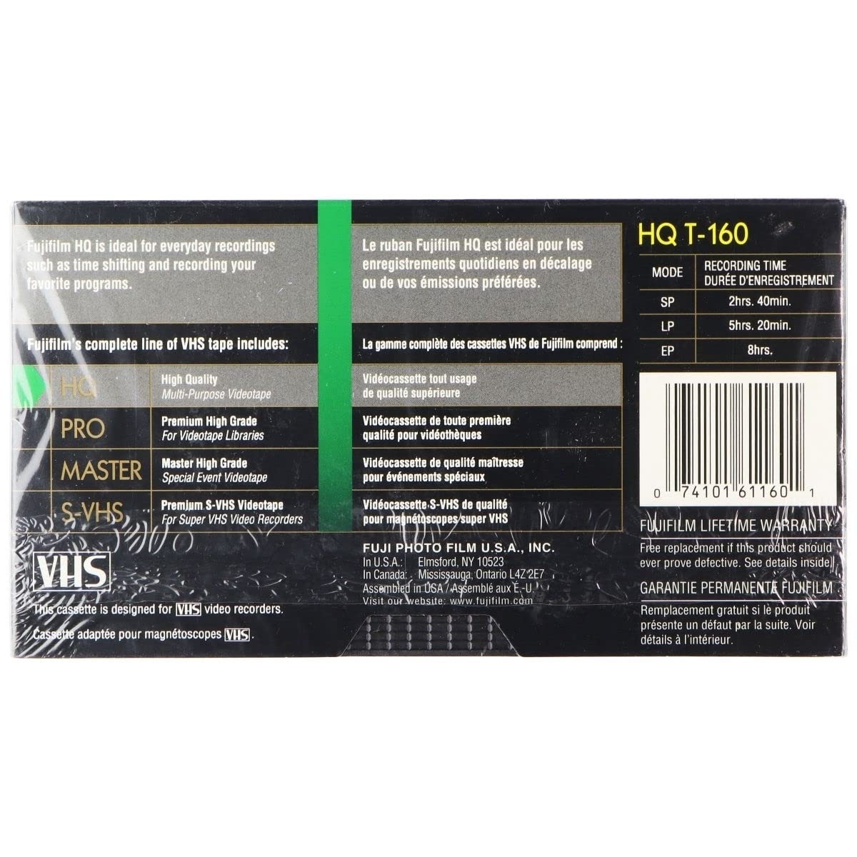 Fuji 23021161 Standard Grade Vhs Video Tape (8 Hrs.)