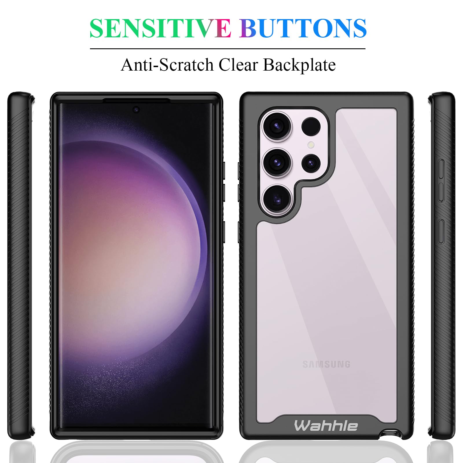 Wahhle Compatible With Samsung Galaxy S23 Ultra Case, Built In Screen Protector Full Body Shockproof Slim Fit Bumper Protective
