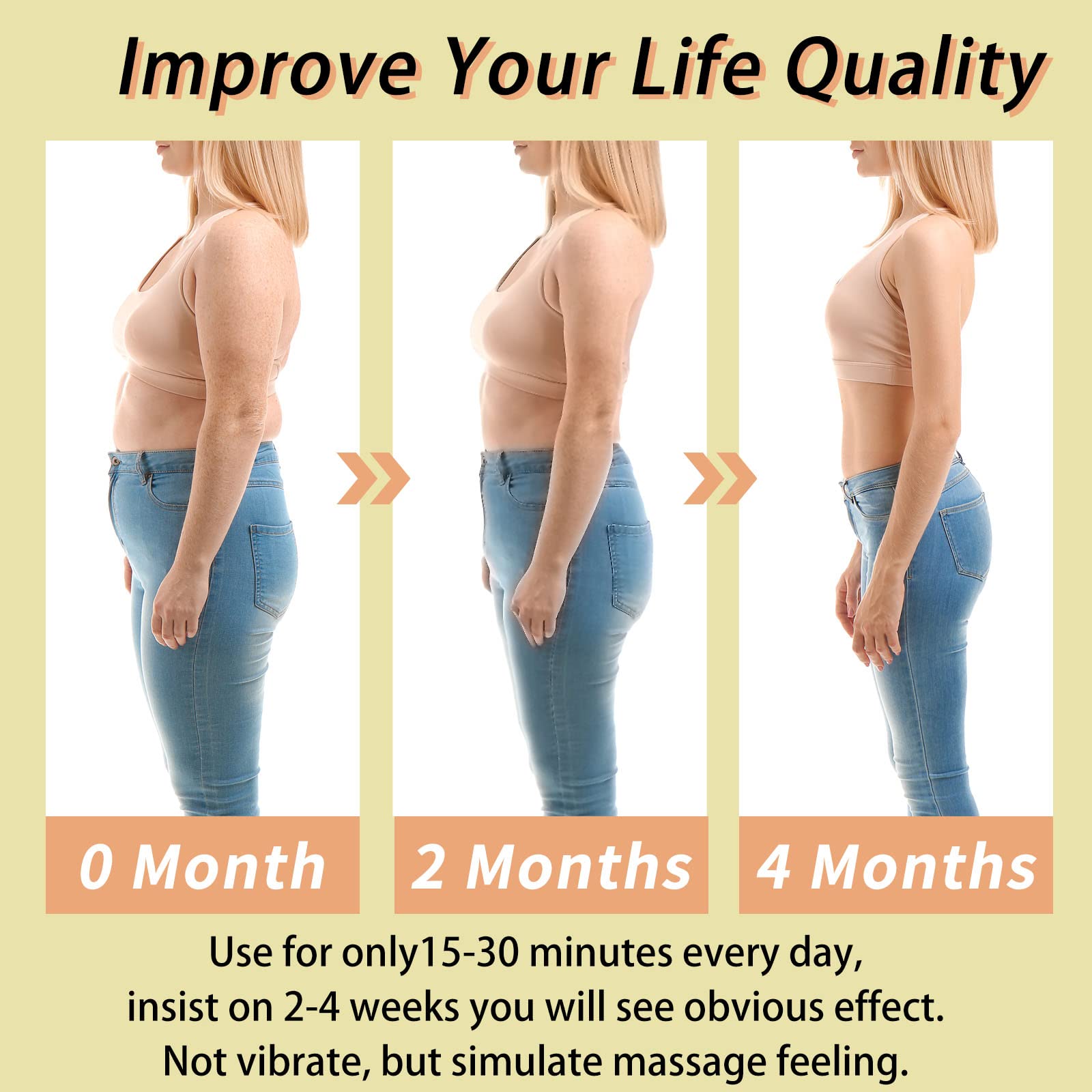 Cxgrise 2023 Upgraded Body Massager Skin Tightening Machine For Belly Thigh Hip Leg (Light White)