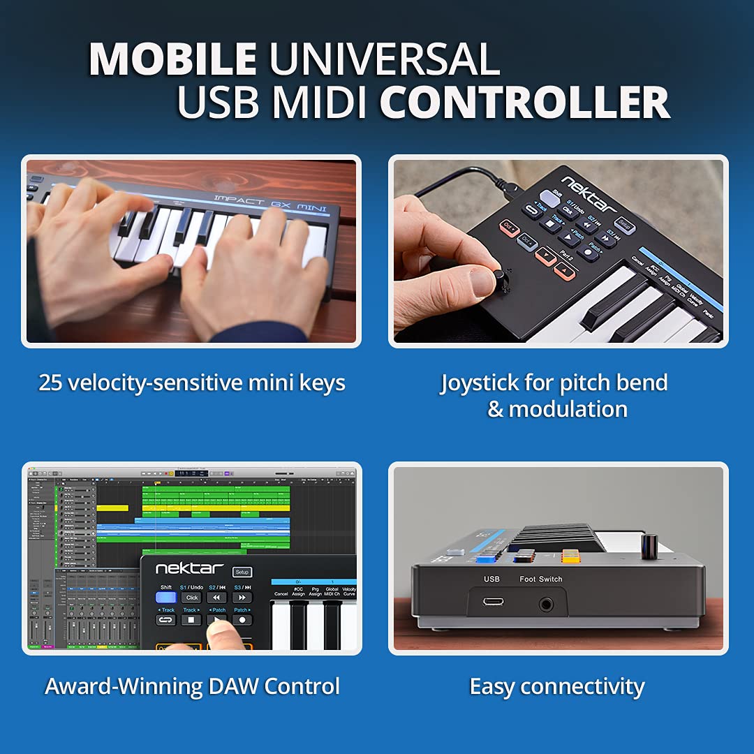 Nektar Impact Gx Mini Usb Midi Controller, 25 Key