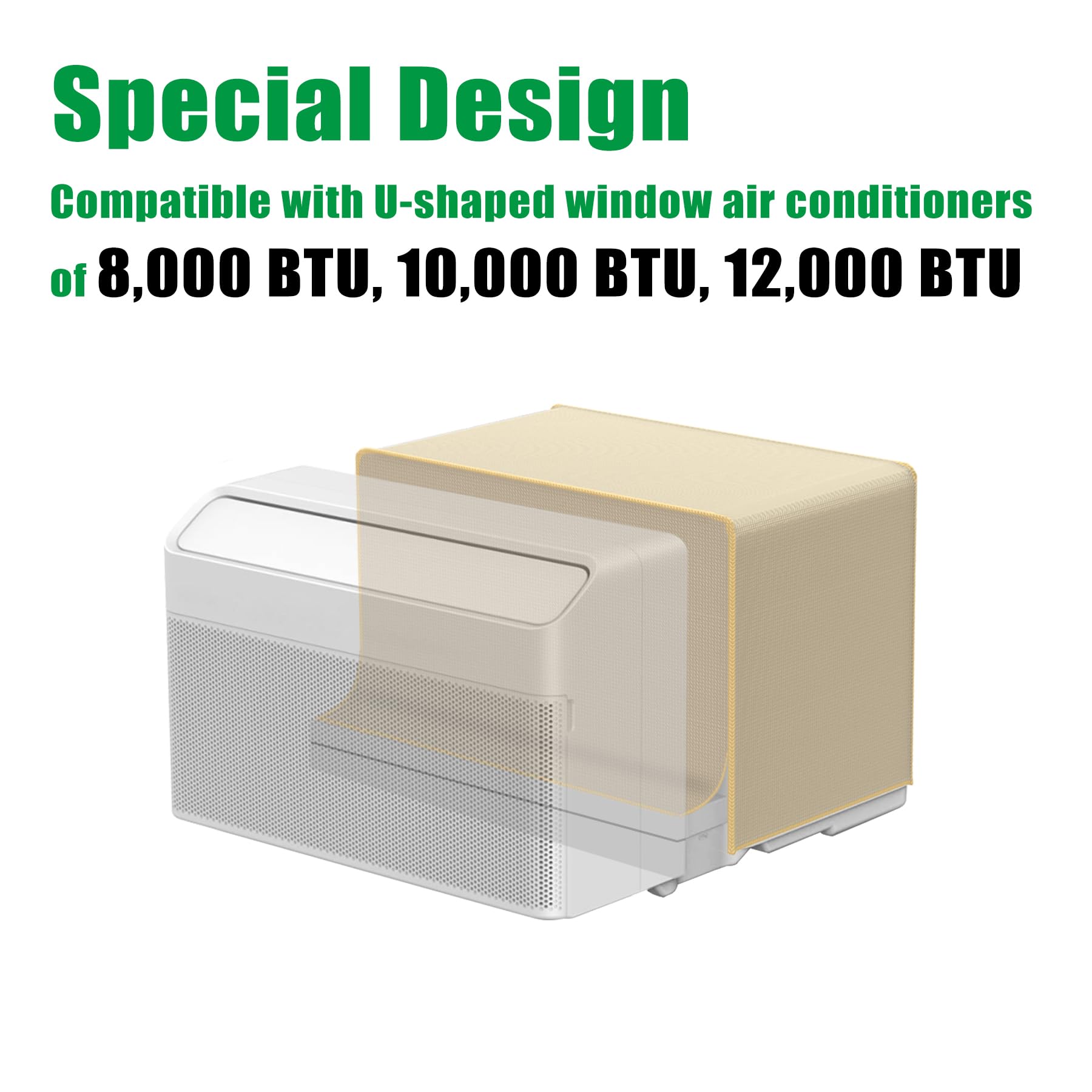 Forestchill Window Air Conditioner Cover For U Shaped 8,000/10,000/12,000 Btu Window Ac Unit, Heavy Duty 600D Weatherproof Air C