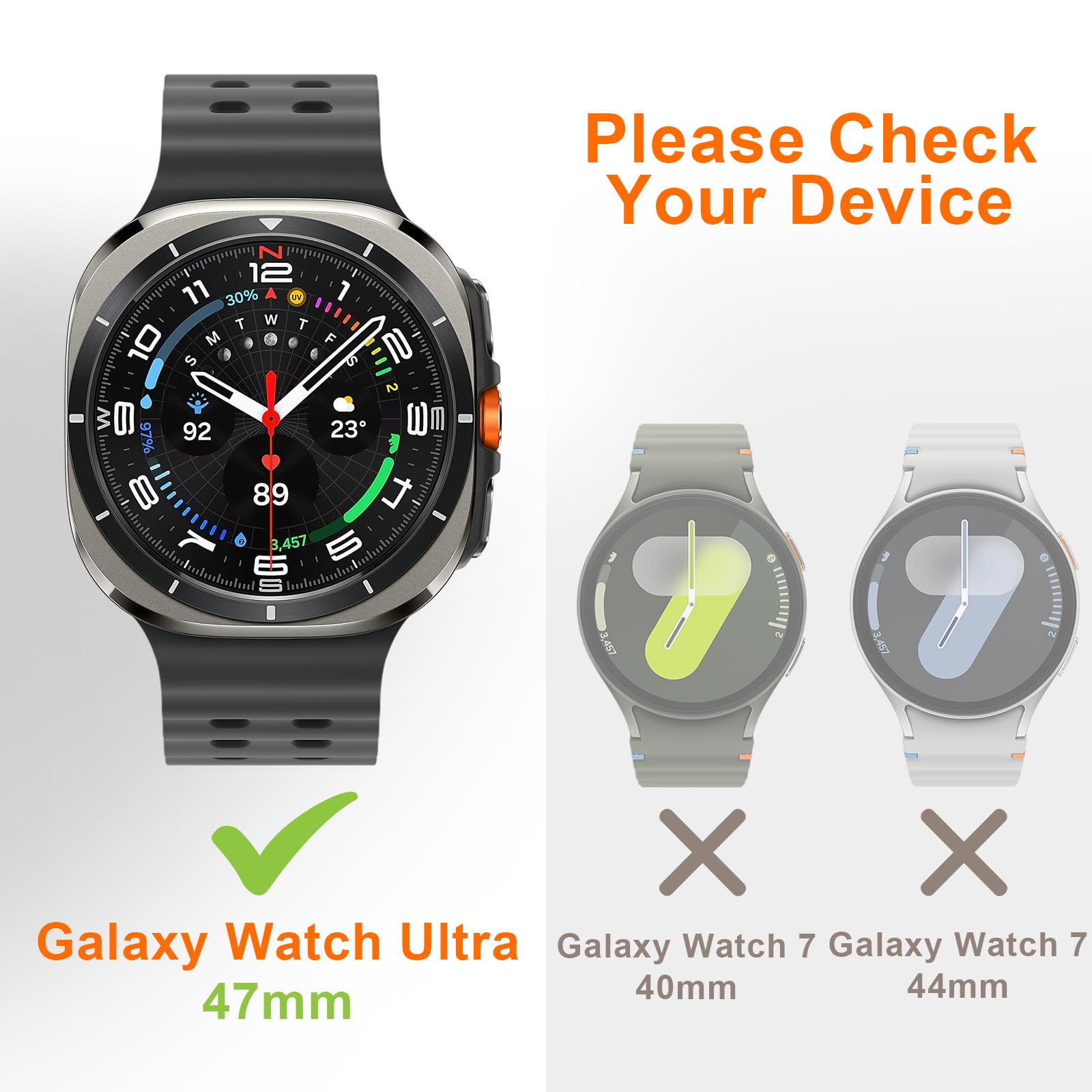 Zzdzz Metal Case Compatible With Samsung Galaxy Watch Ultra 47Mm (2024) With Back Cover, Rugged Ultra Thin Hard Frame Protective