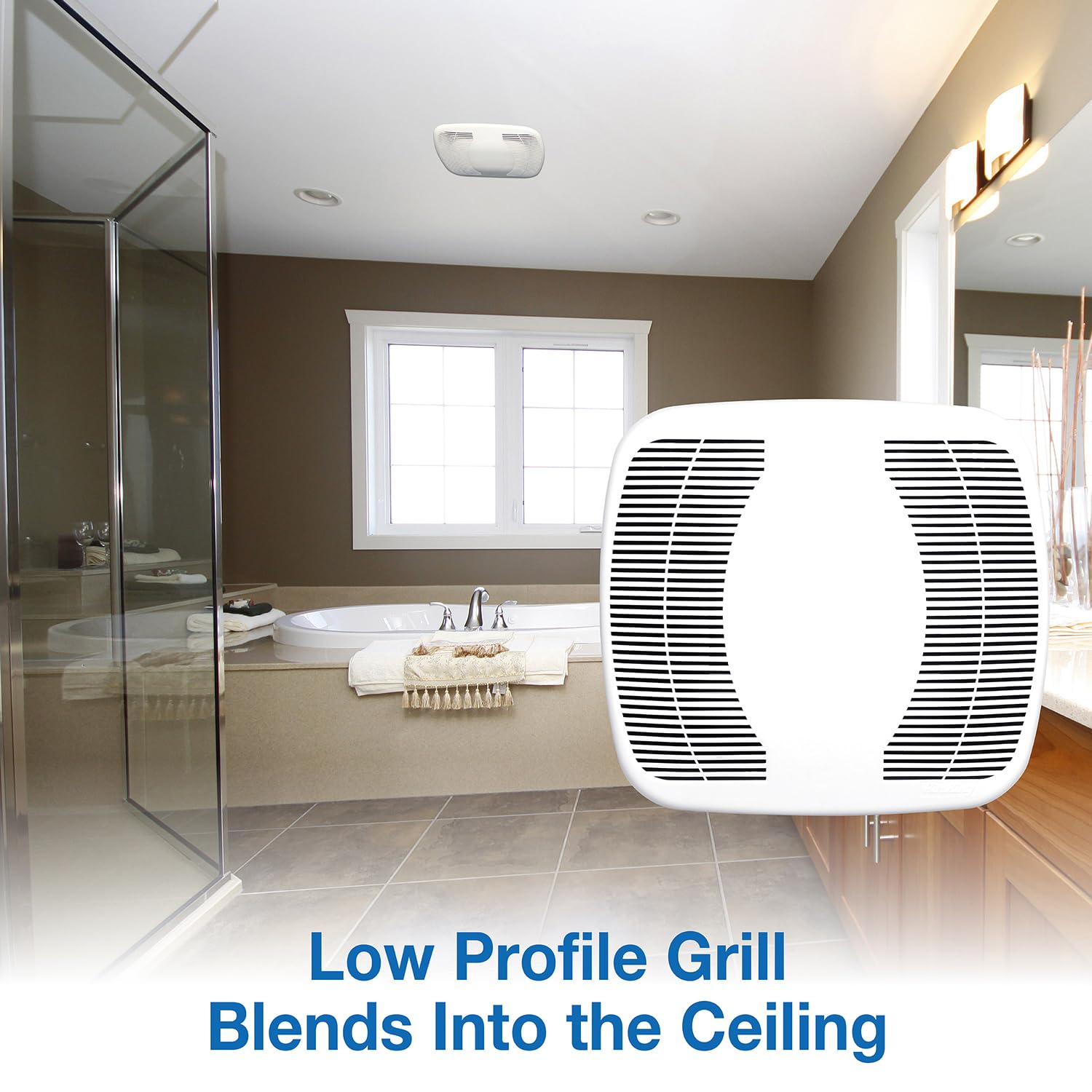 Air King Bfq110 Ceiling Mounted Snap In Installation 100 Cfm Bathroom Exhaust Fans, Medium, White