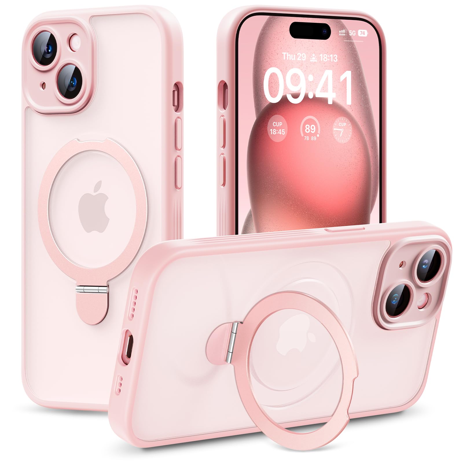 Jueshituo For Iphone 15 Case With Magnetic Stand [Full Camera Protection] [Compatible With Magsafe] Mil Grade Shockproof Slim Ma