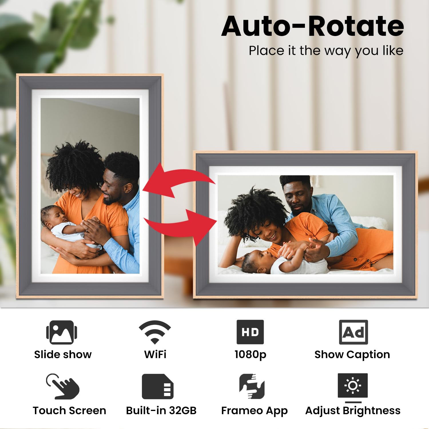 Frameo Digital Picture Frame  15.6Inch Digital Photo Frame With 1920 * 1080 Ips Touch Screen Fhd Disply,Built In 32Gb Storage,Wa