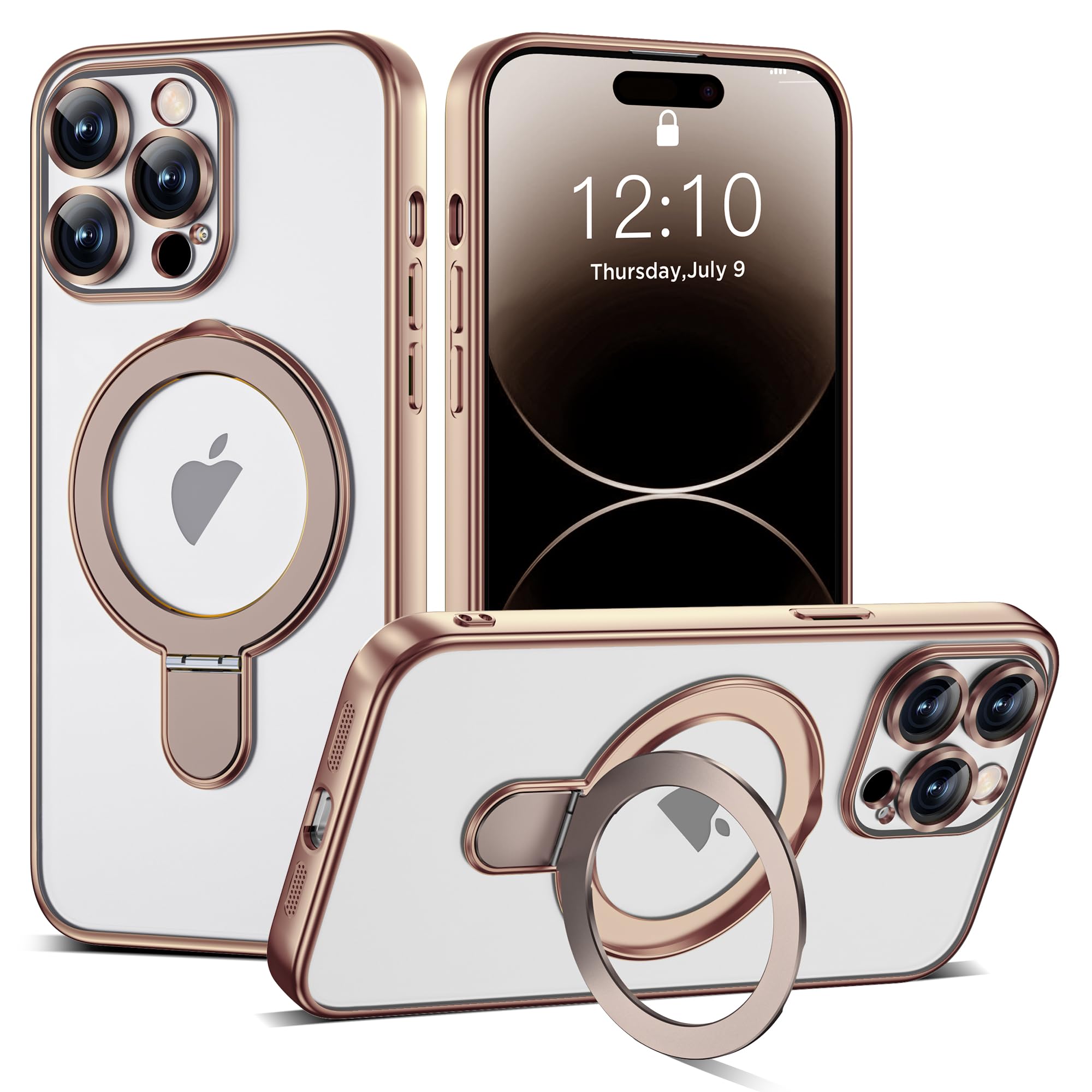 ETPESOK Compatible with iPhone 14 Pro Max Case with Magnetic Ring Stand [Compatible with Mag-Safe] [Full Camera Lens Protector] 