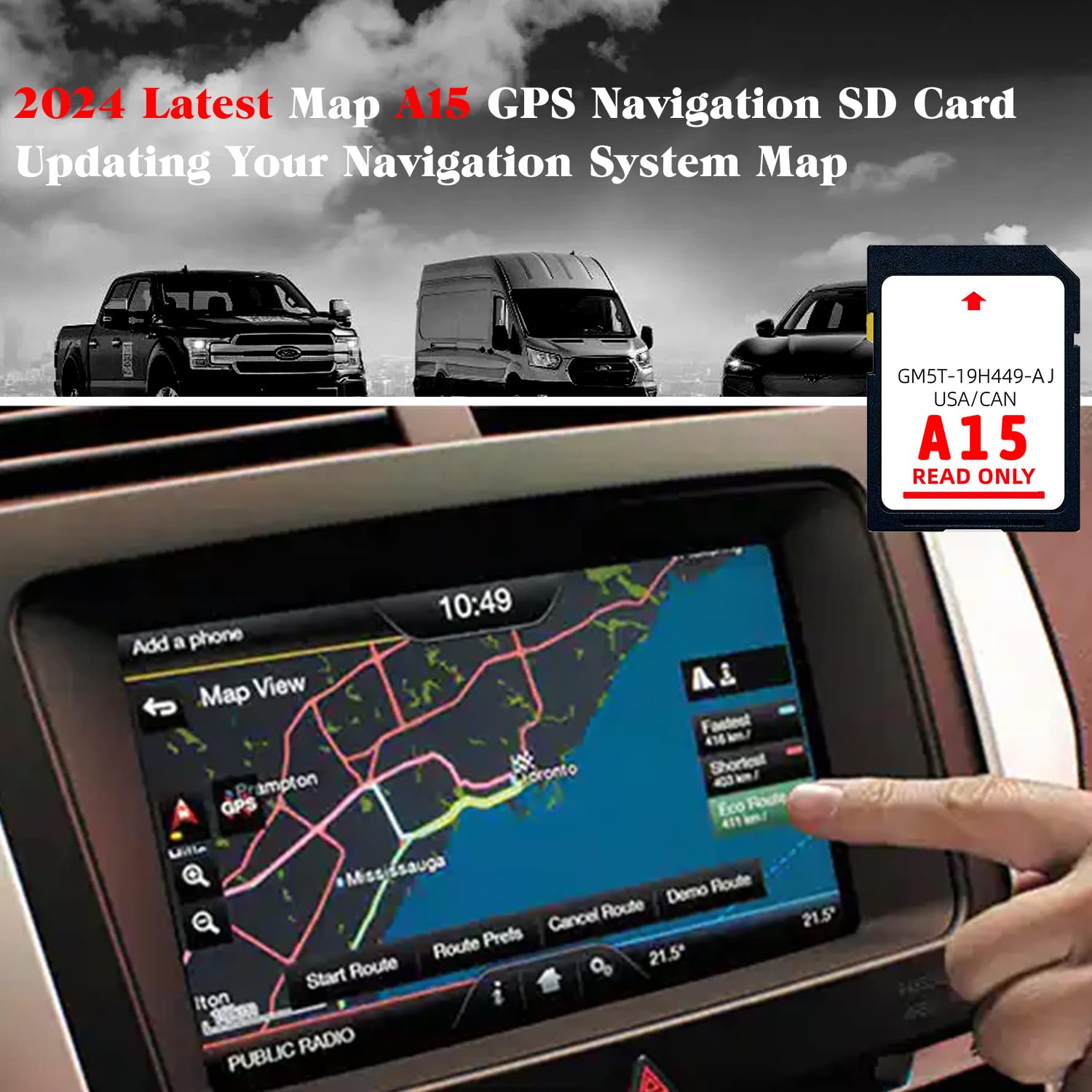 2024 Latest Version A15 Navigation Sd Card Compatible With Ford/Lincoln Sync 2 System Navigation Sd Card Map Update Usa Canada G