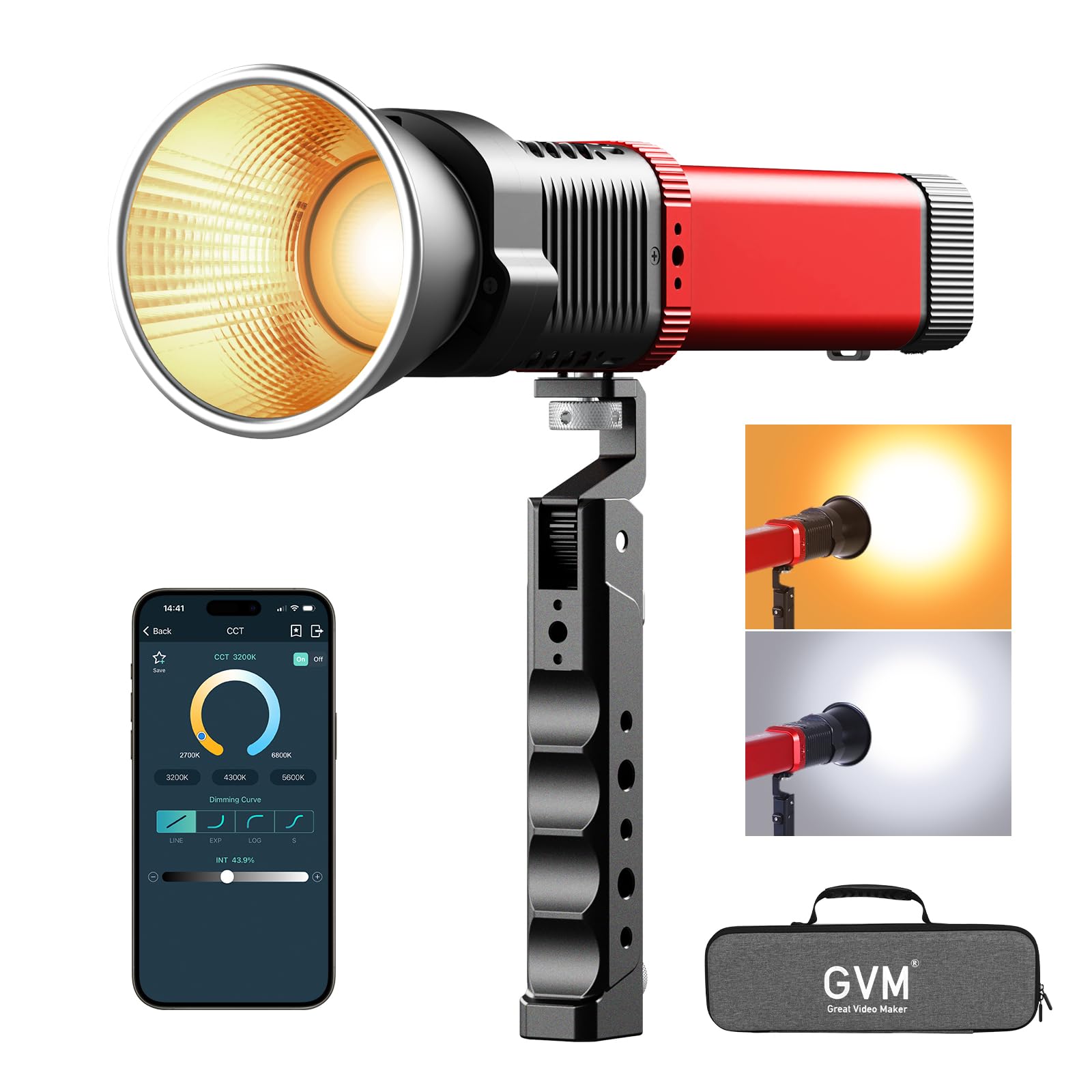 Gvm Pd60B 60W Studio Lights For Cob Photography Lighting, Portable Led Video Light For Photographers In The Shape Of Handheld Fl