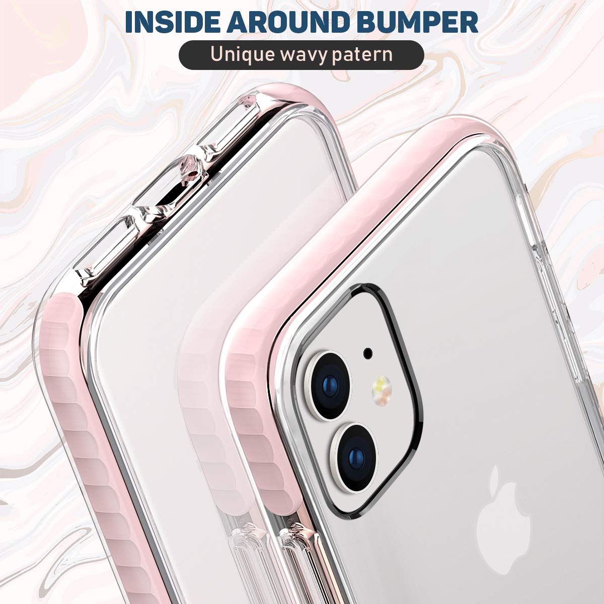 MATEPROX iPhone 11 Case Clear Slim Shockproof Polycarbonate Pink 6.1 inch