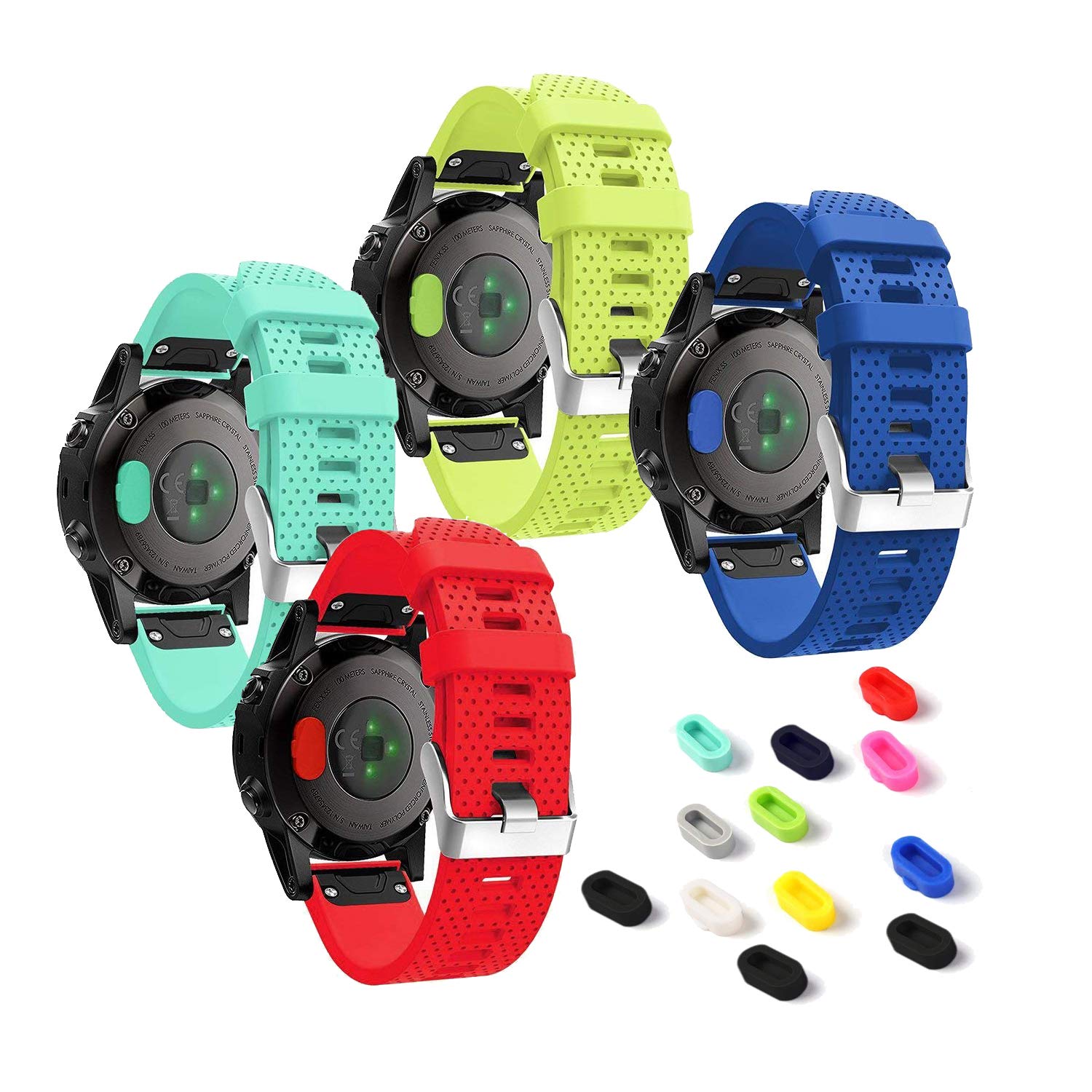 Kelifang Dust Plug 10 Pack Garmin Fenix 7/7S/7X Solar/5/5S/5X/6/6S/6X/6Pro/6Spro/6Xpro, Silicone Anti Dust Cap Charger Port Prot