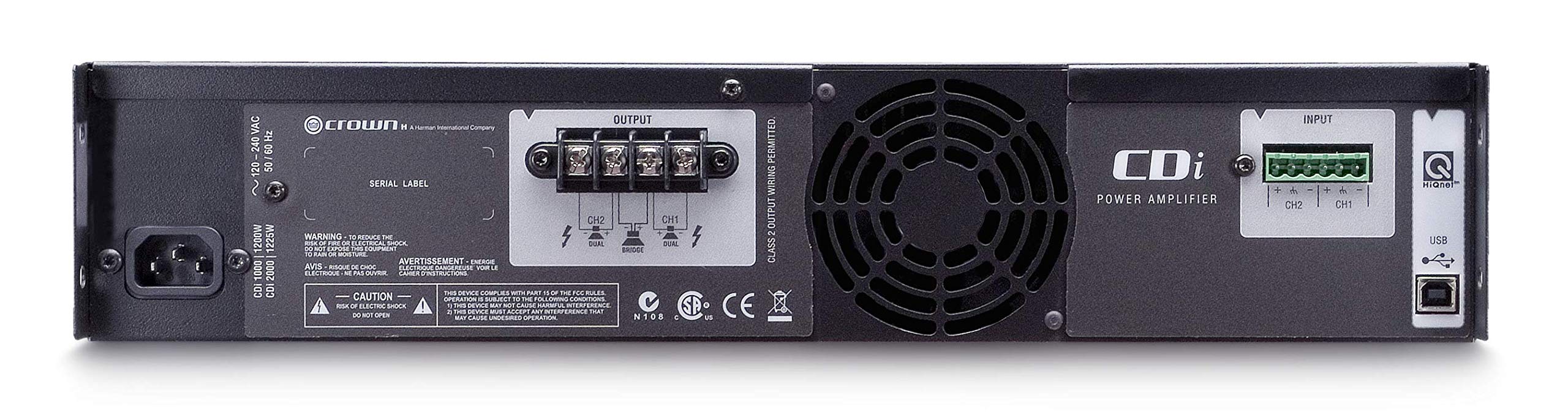 Crown Cdi 1000 Two-Channel, 500-Watt @ 4?, 70V/140V Power Amplifier