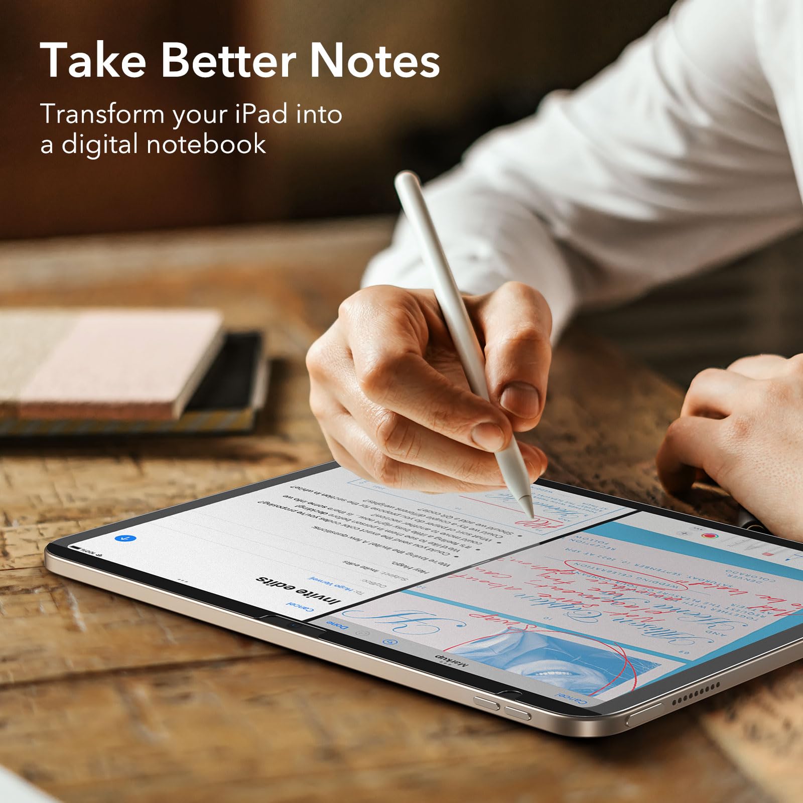 Esr Paper Feel Magnetic Screen Protector For Ipad 11Th/10Th Generation A16 (11/10.9 Inch, 2025/2022), Write And Draw Like On Paper, Detachable And Reusable, Compatible With Tempered Film, Anti Glare