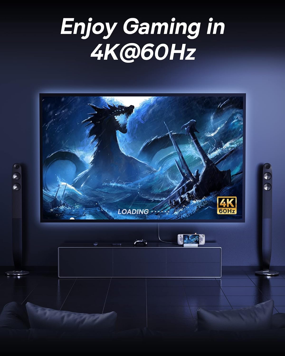 Steam Deck Dock, Baseus 6 In 1 Docking Station For Steam Deck/Rog Ally X/Legion Go With Hdmi 2.0 4K@60Hz, Gigabit Ethernet, Adjustable Stand Design, 100W Pd And 3 Usb A 3.0 Ports