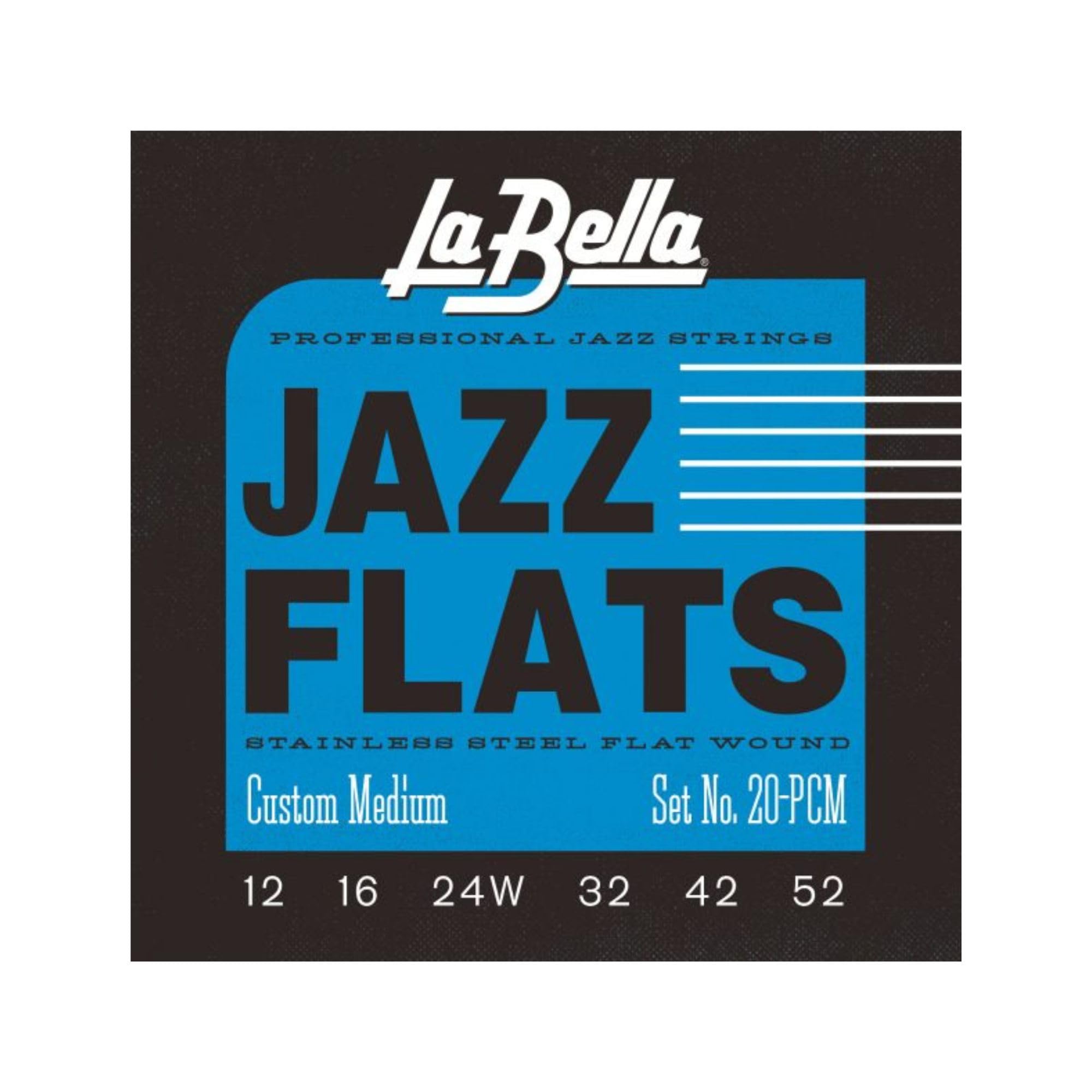 La Bella 20Pcm Jazz Flats Stainless Steel Flat Wound   Custom Medium Electric String