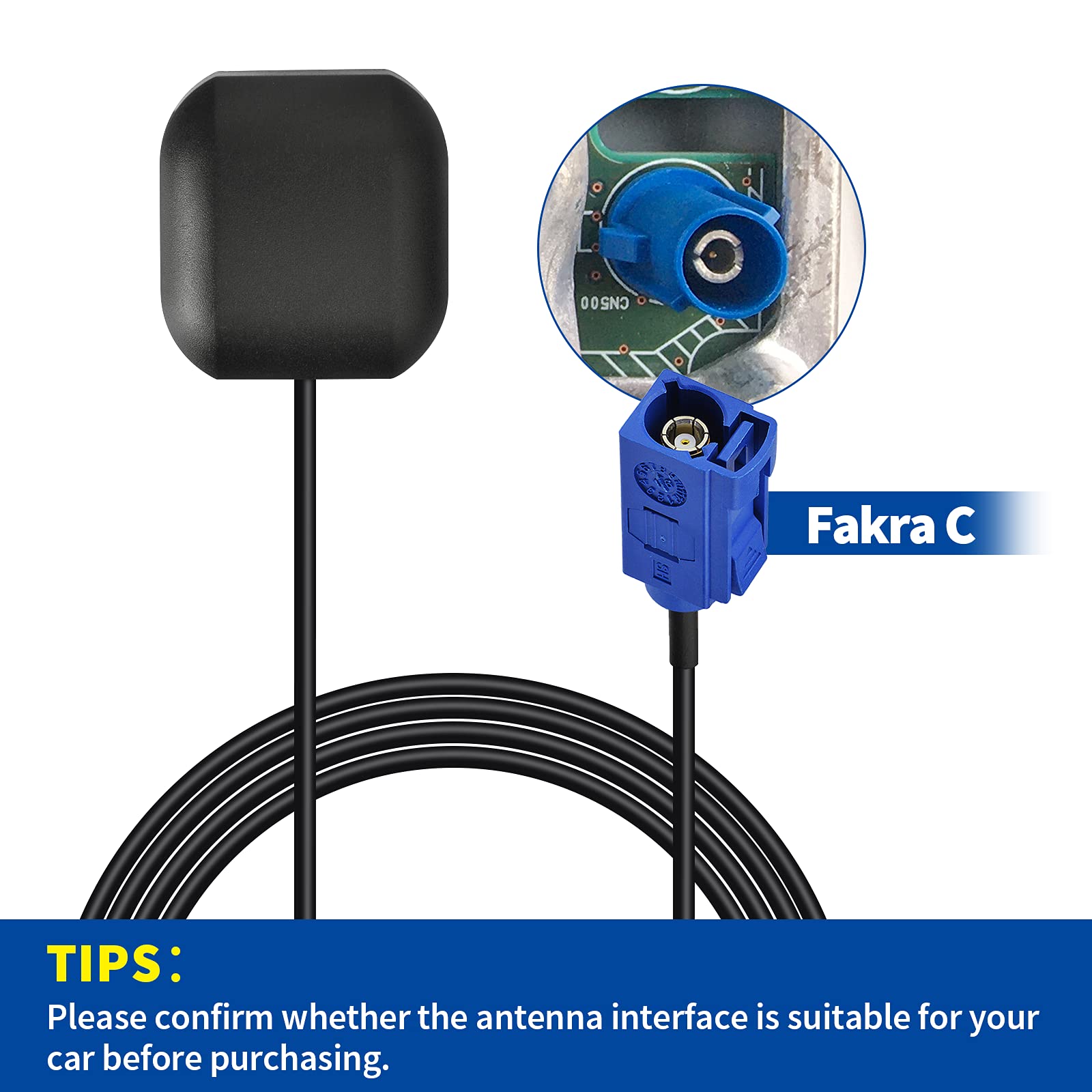 Bingfu Vehicle Waterproof Active Gps Navigation Antenna Fakra C Blue Gps Antenna Compatible With Ford Dodge Ram Gm Chevy Chevrol