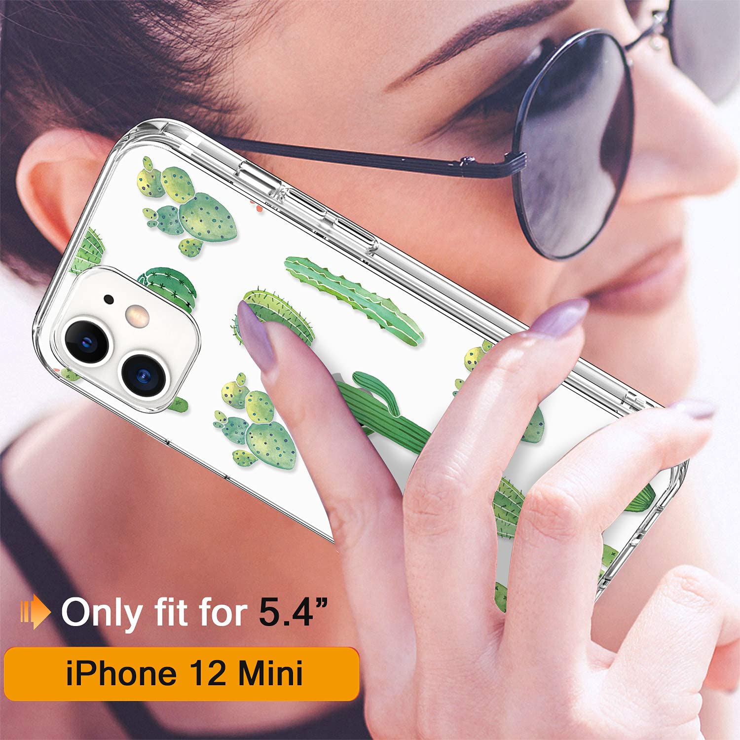 Giika For Iphone 12 Mini Case With Screen Protector, Clear Full Body Shockproof Protective Floral Girls Women Hard Case With Tpu