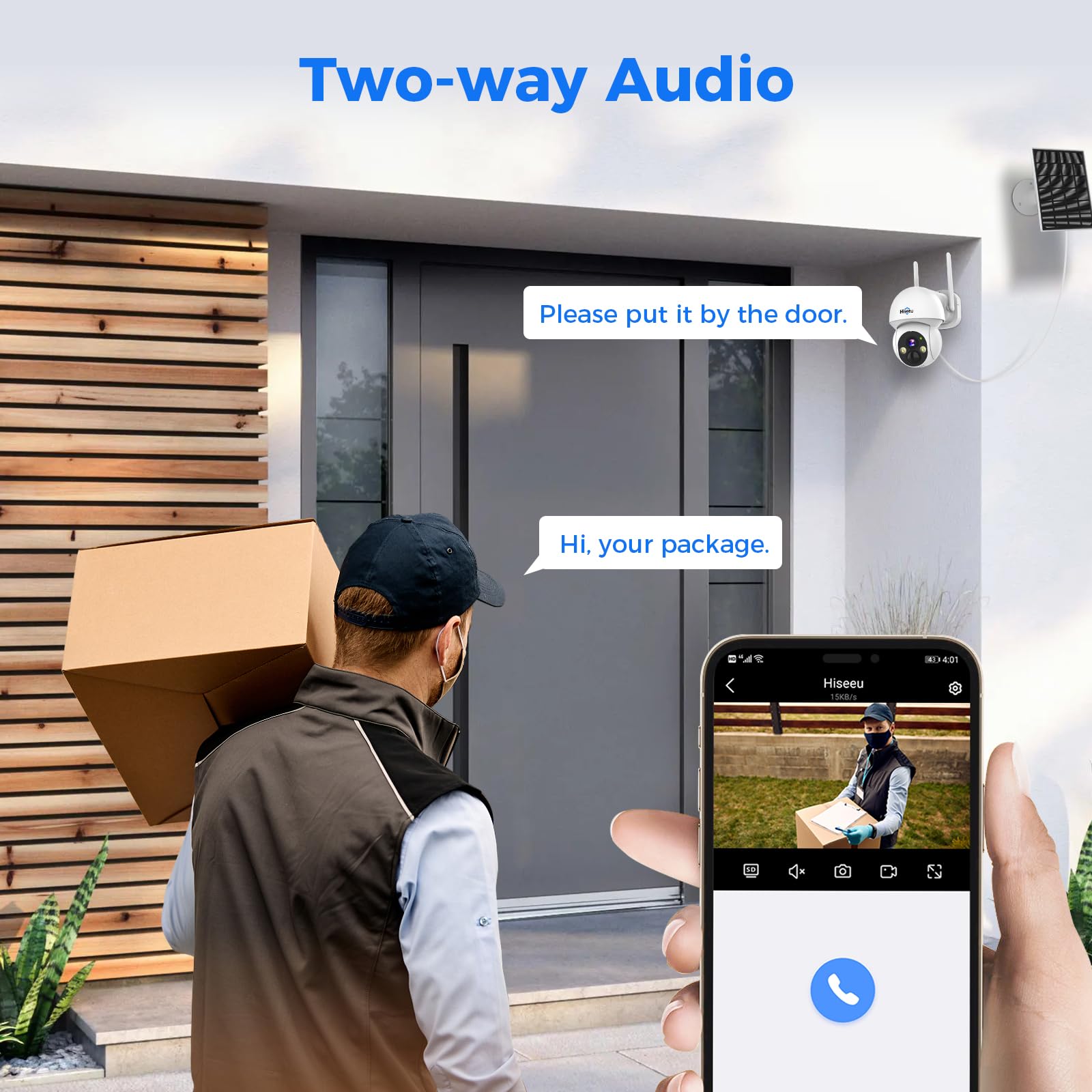 Hiseeu Solar Powered Wireless Security Camera System Outdoor, 10Ch 4K Nvr, Ai Human Detection, 2 Way Audio, 4Mp Security Solar Battery Cameras With Color Night Vision, Ip66 Waterproof, 1Tb Hdd