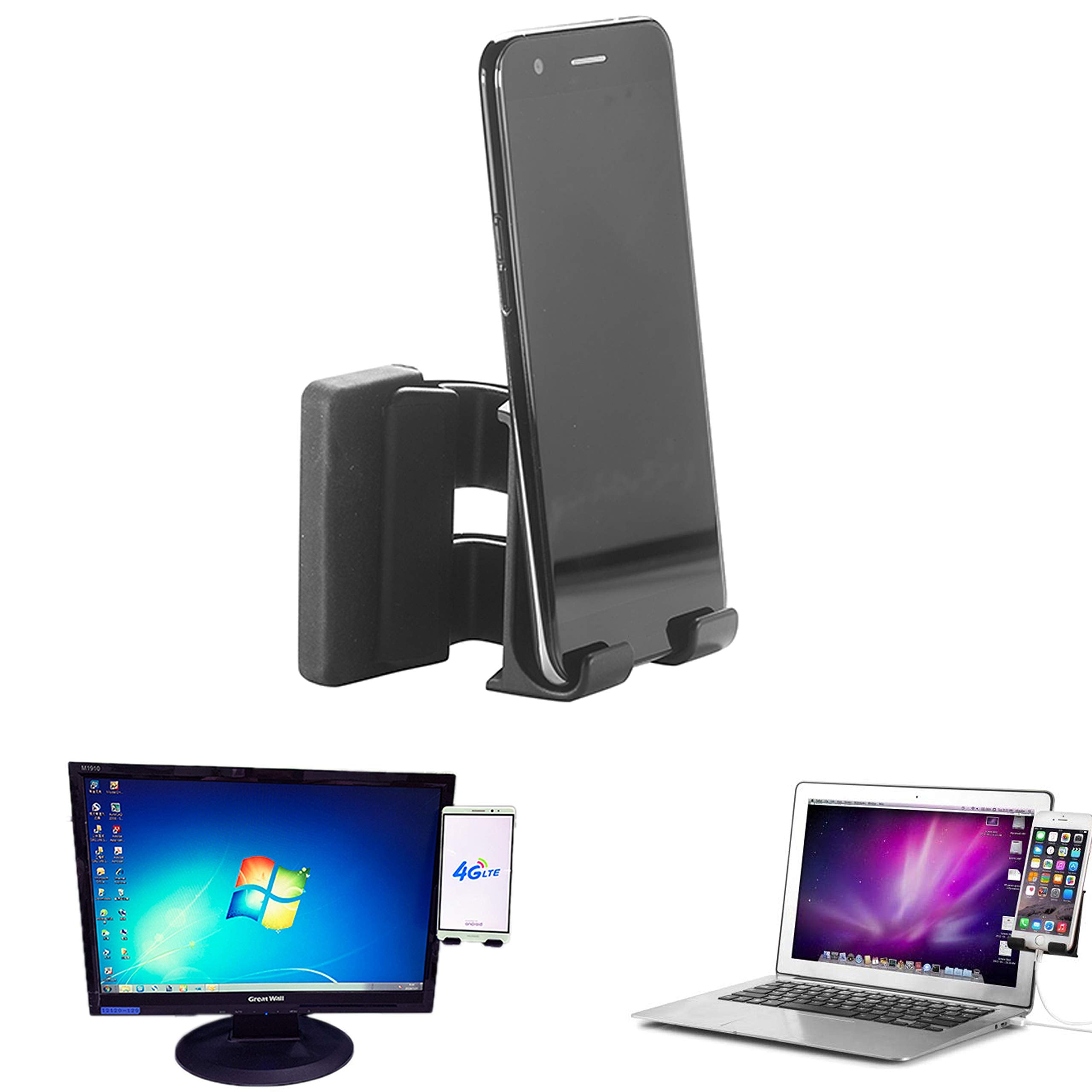 Xcivi Smart Mobile Clip Holder For Desktop Monitor And Laptop Screen Side Mount Holder For Duo Screen  Connect Your Mobile To Yo