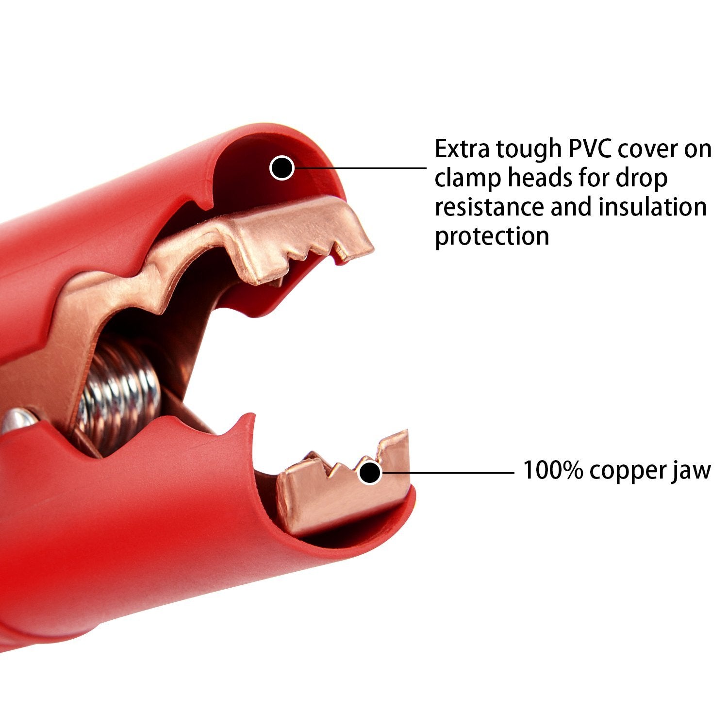 Nilight   Ga Acc 01 2 Pcs 30A Alligator Clips Booster Jumper Cable For Car Battery Charging Charger, 6 Mm Copper Terminal