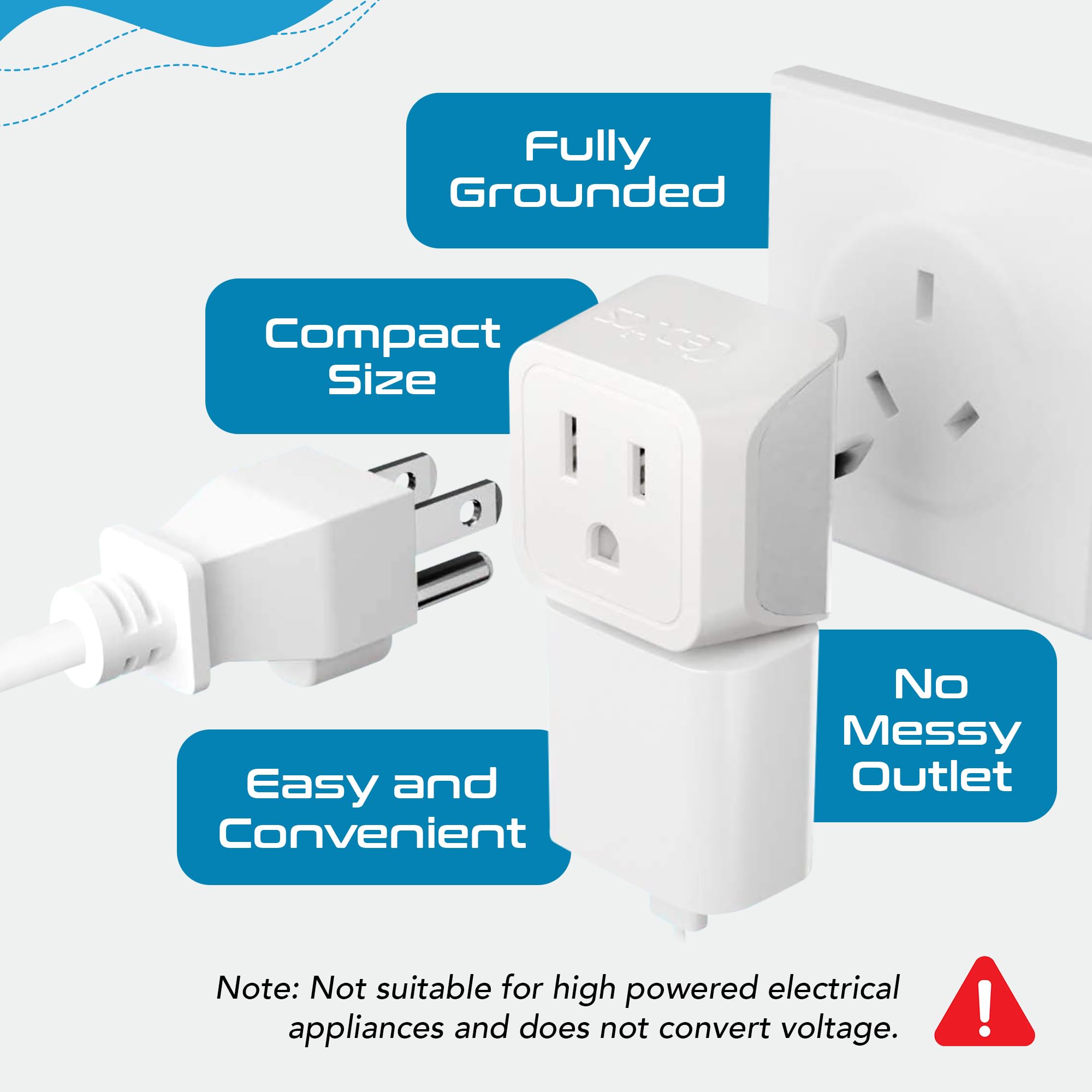 Ceptics Australia Power Plug Adapter, 2 In 1 Type I Plug Adapter, Us To Australia , China, New Zealand Power Adapter With Dual U