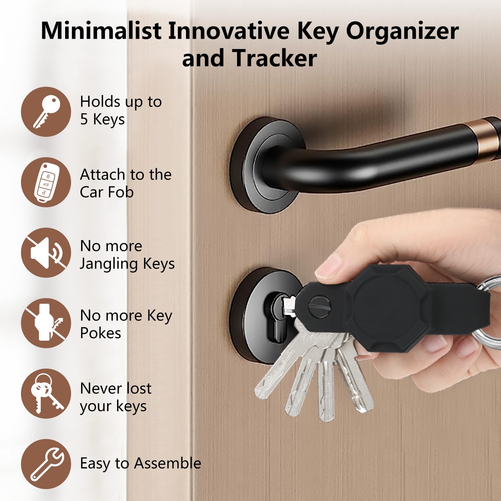 Aircawin Waterproof Key Organizer For Airtag Case,Mini Key Holder For Airtag,Anti Lost Silicon Airtag Holder Case Gps Tracker Ca