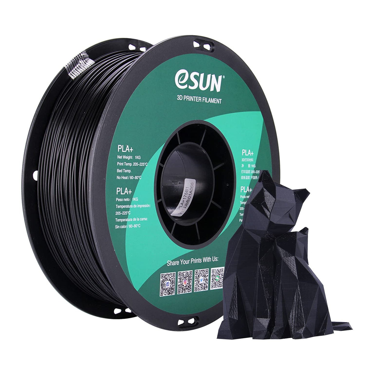Esun Pla+ Filament 175Mm, 3D Printer Filament Pla Plus, Dimensional Accuracy +  003Mm, 1Kg Spool (22 Lbs) 3D Printing Filament F