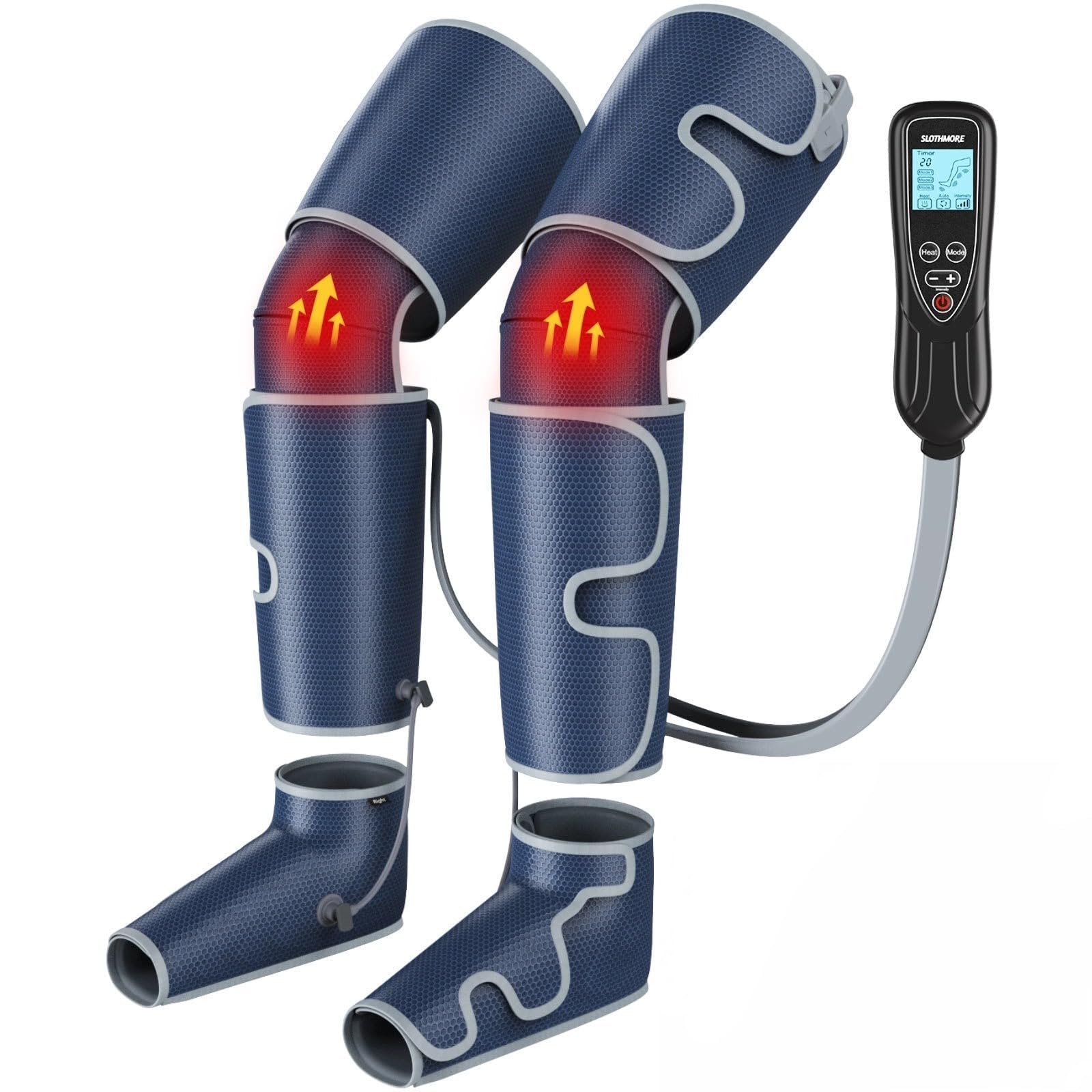 SLOTHMORE Leg Massager for Circulation and Pain Relief, Air Compression Foot Massager with 3 Heat Levels 4 Modes, 4-in-1 Foot Calf Knee & Thigh, Knee Heating Therapy, Gift for Mom Dad -Like New