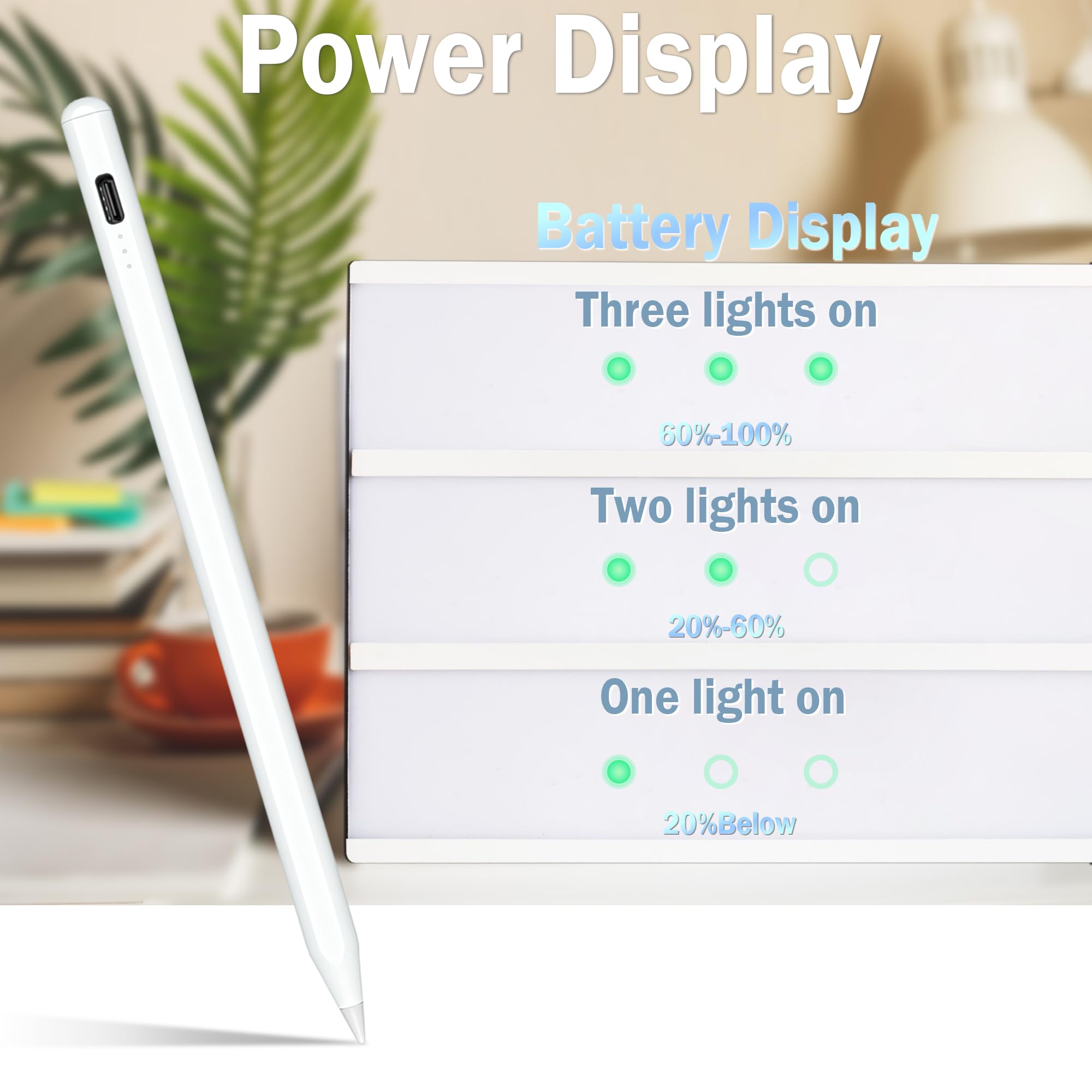 Stylus Pen For Ipad, 15 Mins Fast Charging Apple Ipad Pencil With Palm Rejection, Tilt Sensitivity, Work For 2018 23 Ipad Air 3/