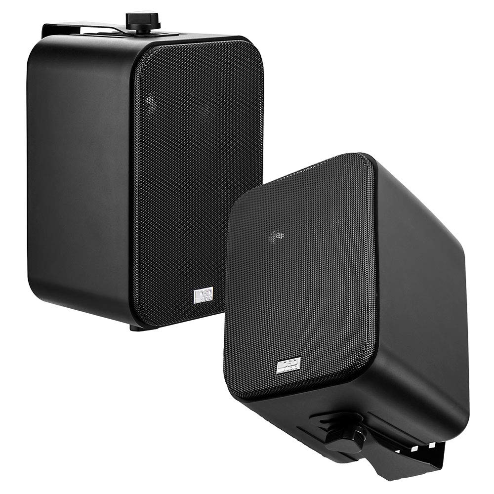 OSD 4' Outdoor Patio Speaker Pair 80W, IP54 Weather Resistant, Aluminum Grilles Black AP450