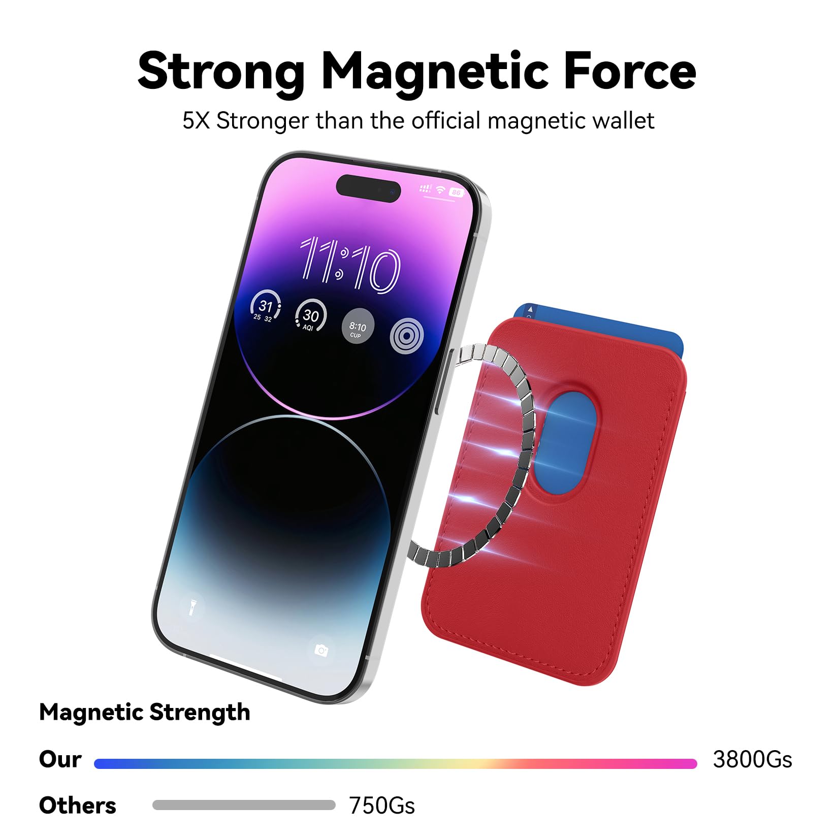 Amzone Stronger Magnetic Cell Phone Card Holder For Iphone 15 Series, Rfid Magsafe Wallet Leather Phone Wallet Stick On Series O
