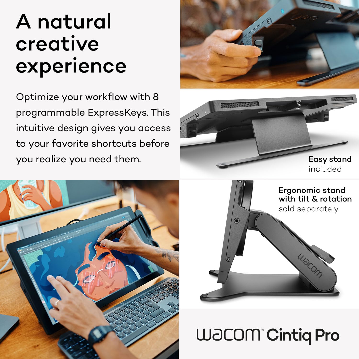 Wacom Cintiq Pro 17 Drawing Tablet With Screen, 17.3 Ultra Hd 4K Touchscreen Display Graphic Arts Tablet With Pro Pen 3, Profess
