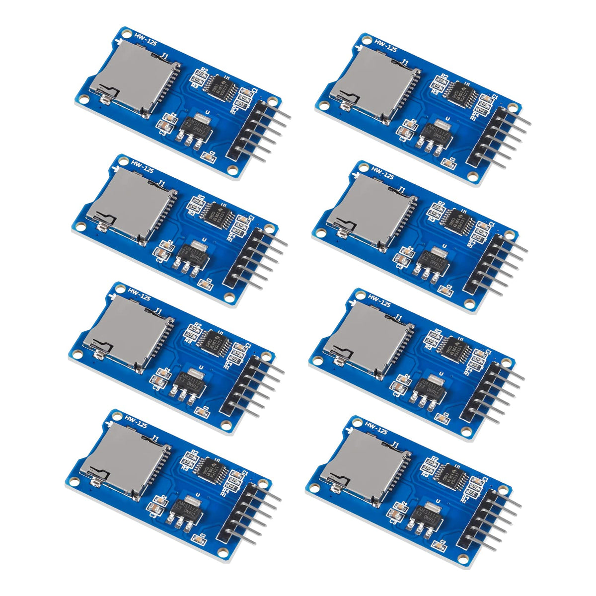 Diitao 8Pcs Micro Sd Card Reader Module,Micro Sdhc Tf Card Adapter Reader Module With Spi Interface Level Conversion Chip And Me