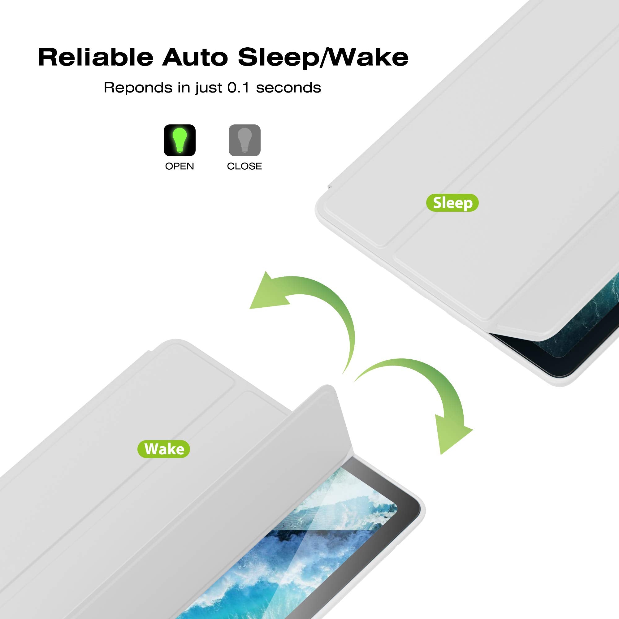 Case For Ipad Air 3 Case 2019 With Pencil Holder Ultra Slim Soft Tpu Back Cover With Auto Sleep/Wake Full Body Protective Smart